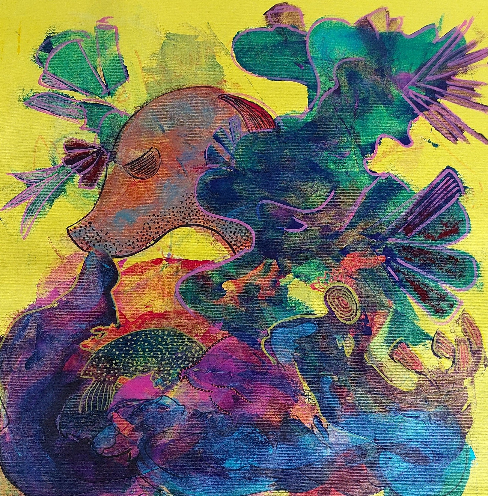 Pınar Akbaba | Tuval üzerine akrilik | İsimsiz