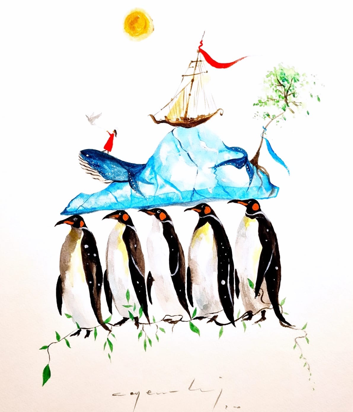 Can Emre Dağ | Karton üzerine akrilik | Güneş Saçan Kadınlar Serisi