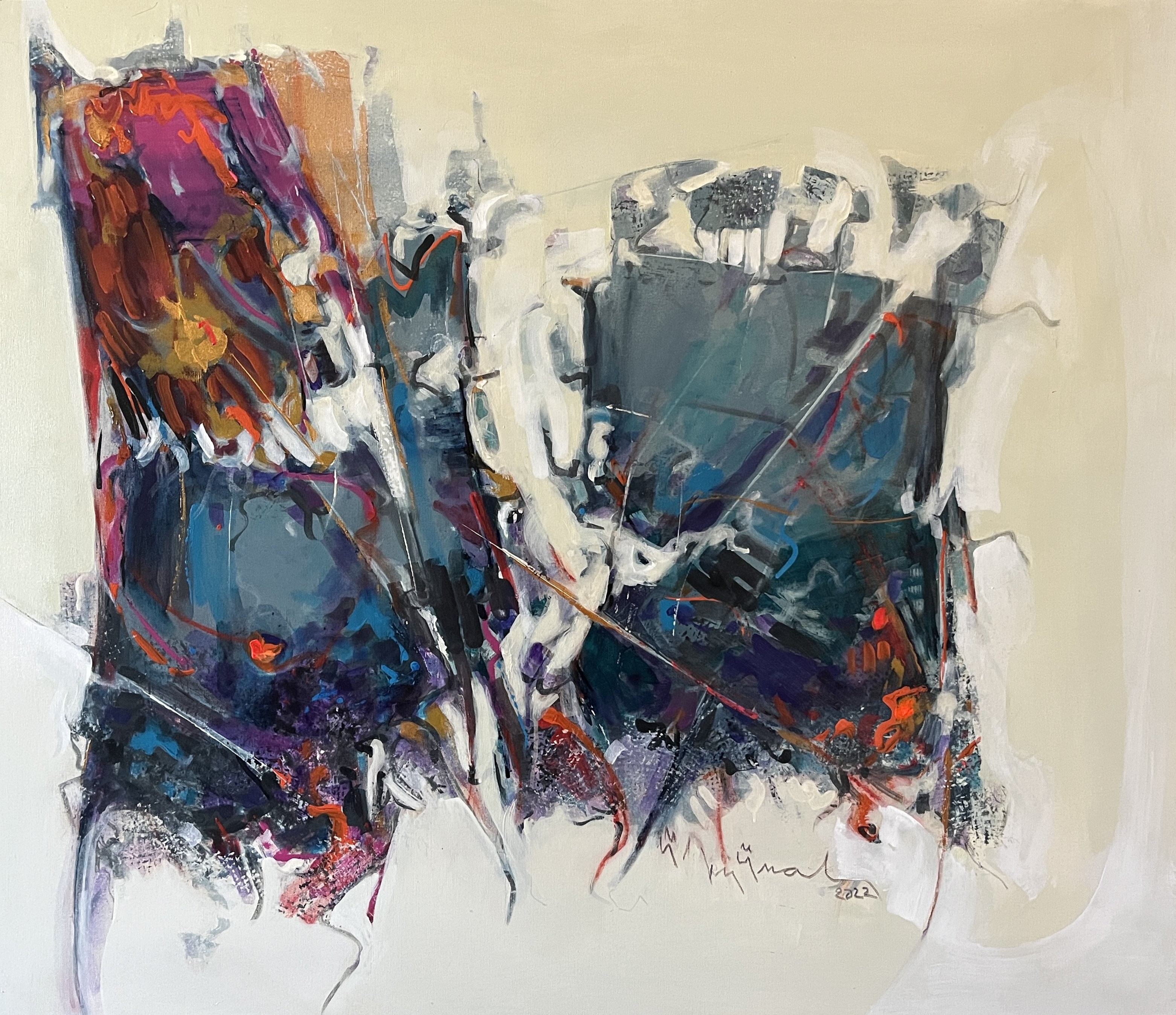 Ülkü Ünal | Tuval üzerine karışık teknik | İsimsiz