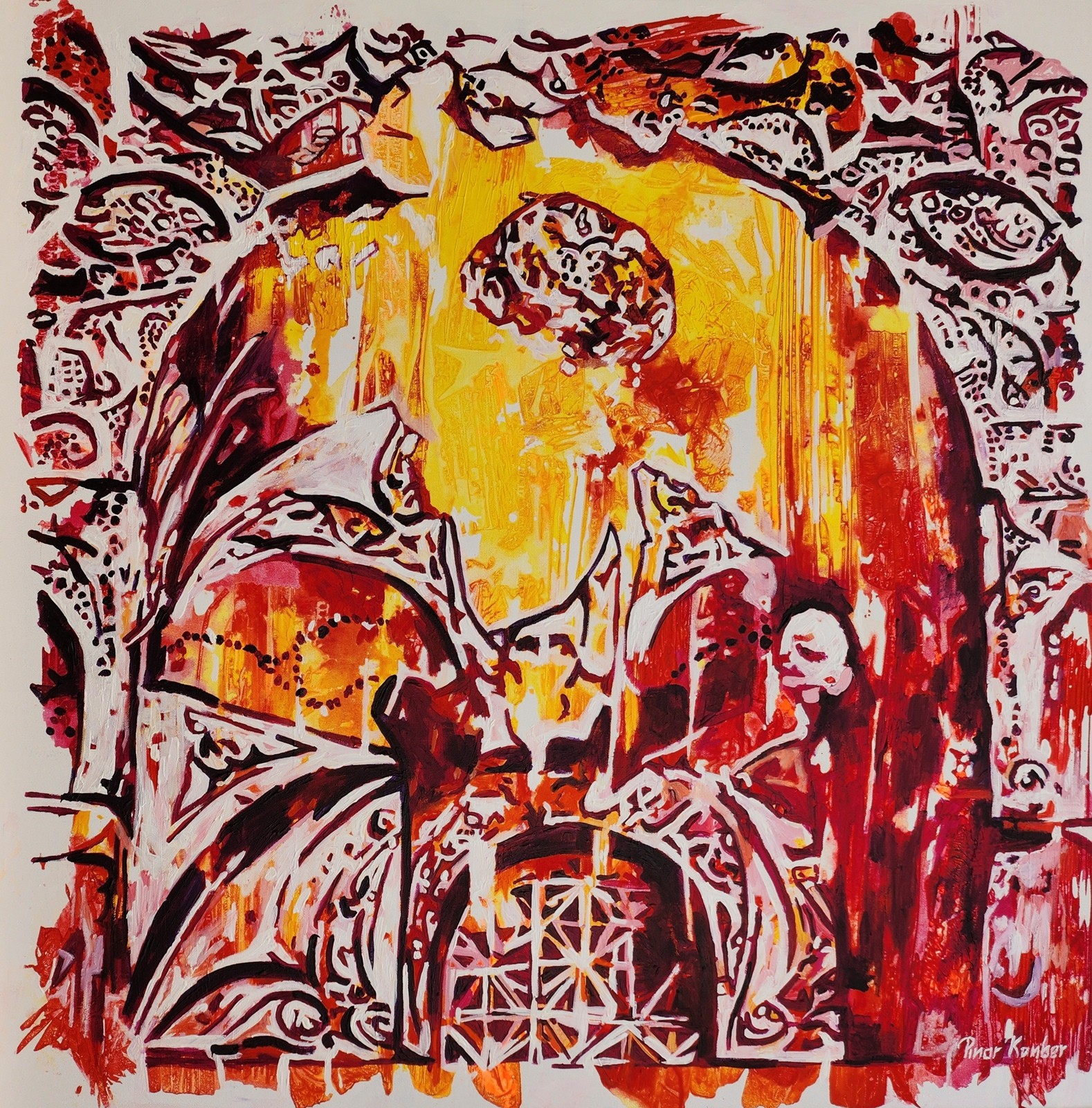 Pınar Kanber | Tuval üzerine akrilik | Kervansarayların İzinde