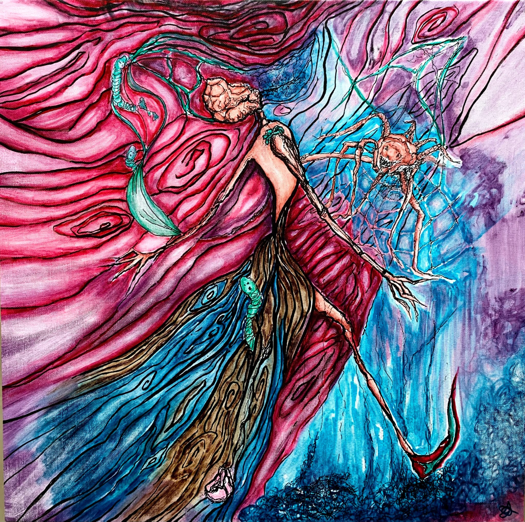 Alev Cınbarcı | Tuval üzerine karışık teknik | Biraz Düş & Biraz Düşün Serisi XII