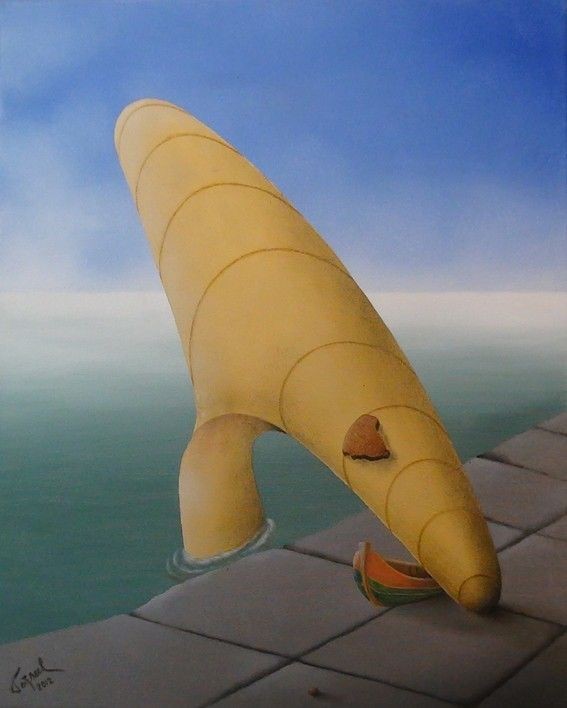 Mazhar Toğrul | Tuval üzerine yağlı boya | Kuzeydeki Rıhtım