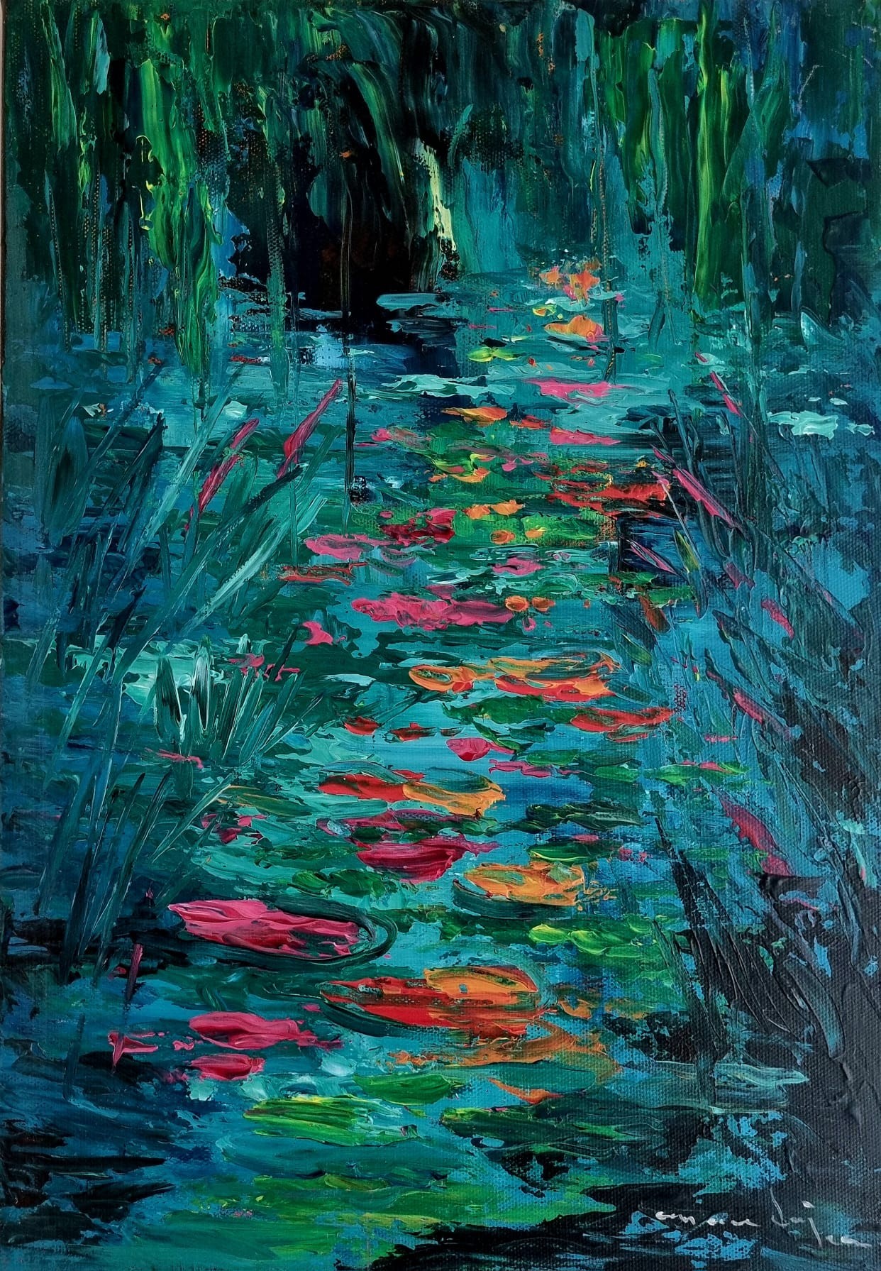 Can Emre Dağ | Tuval üzerine yağlı boya | Nilüferler