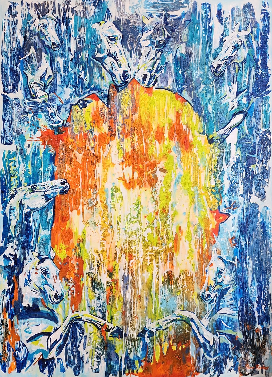 Pınar Kanber | Tuval üzerine akrilik | Kervansarayların İzinde