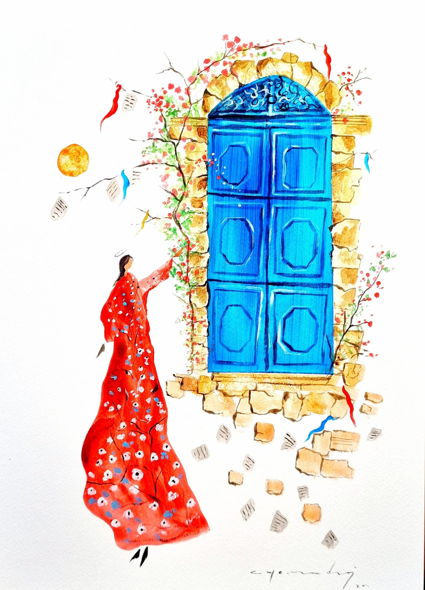 Can Emre Dağ | Karton üzerine akrilik | Güneş Saçan Kadınlar Serisi