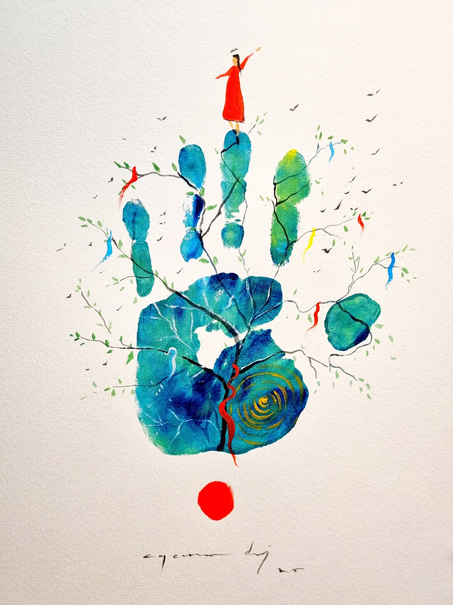 Can Emre Dağ | Karton üzerine akrilik | Güneş Saçan Kadınlar Serisi