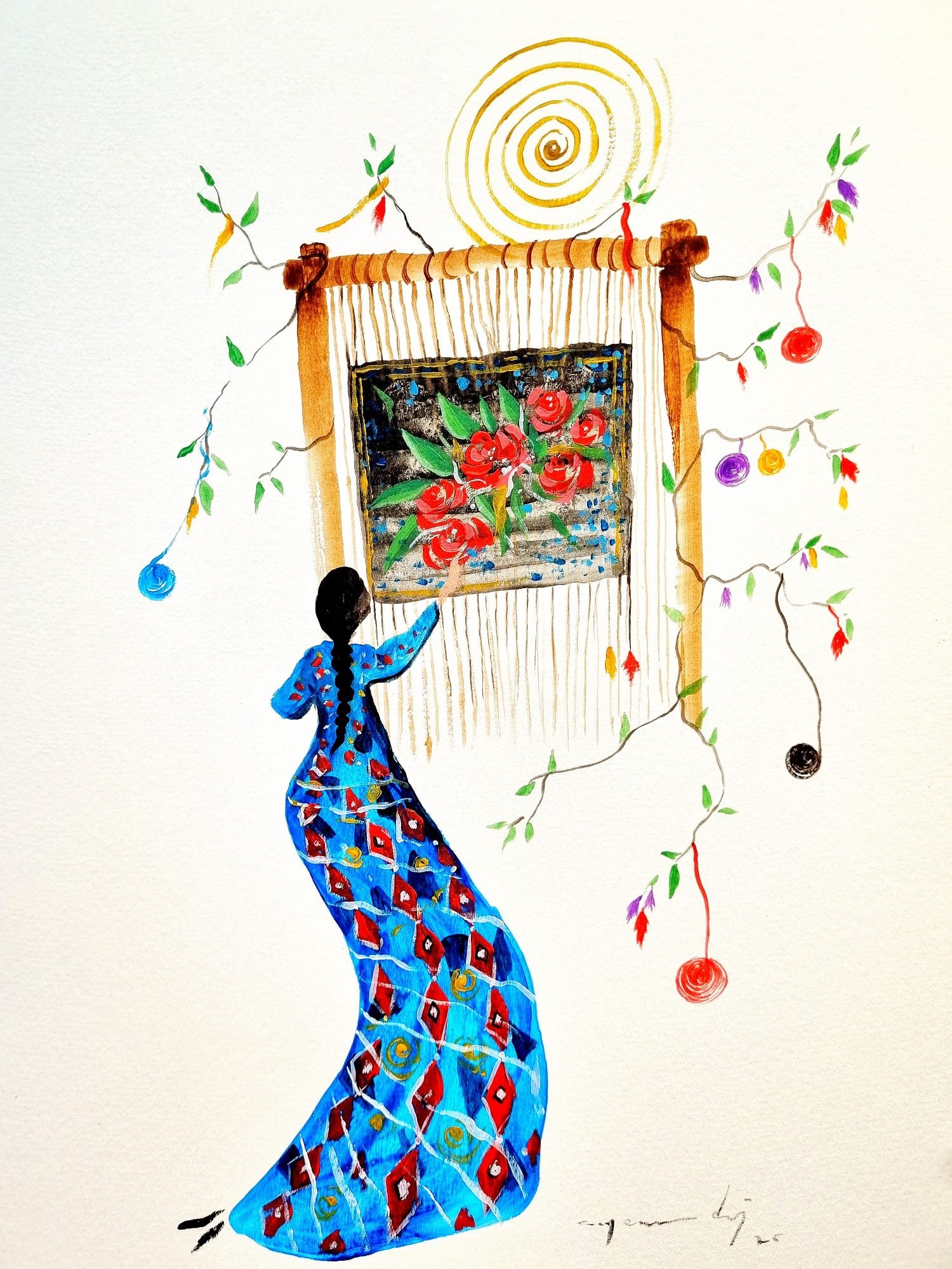 Can Emre Dağ | Karton üzerine akrilik | Güneş Saçan Kadınlar Serisi