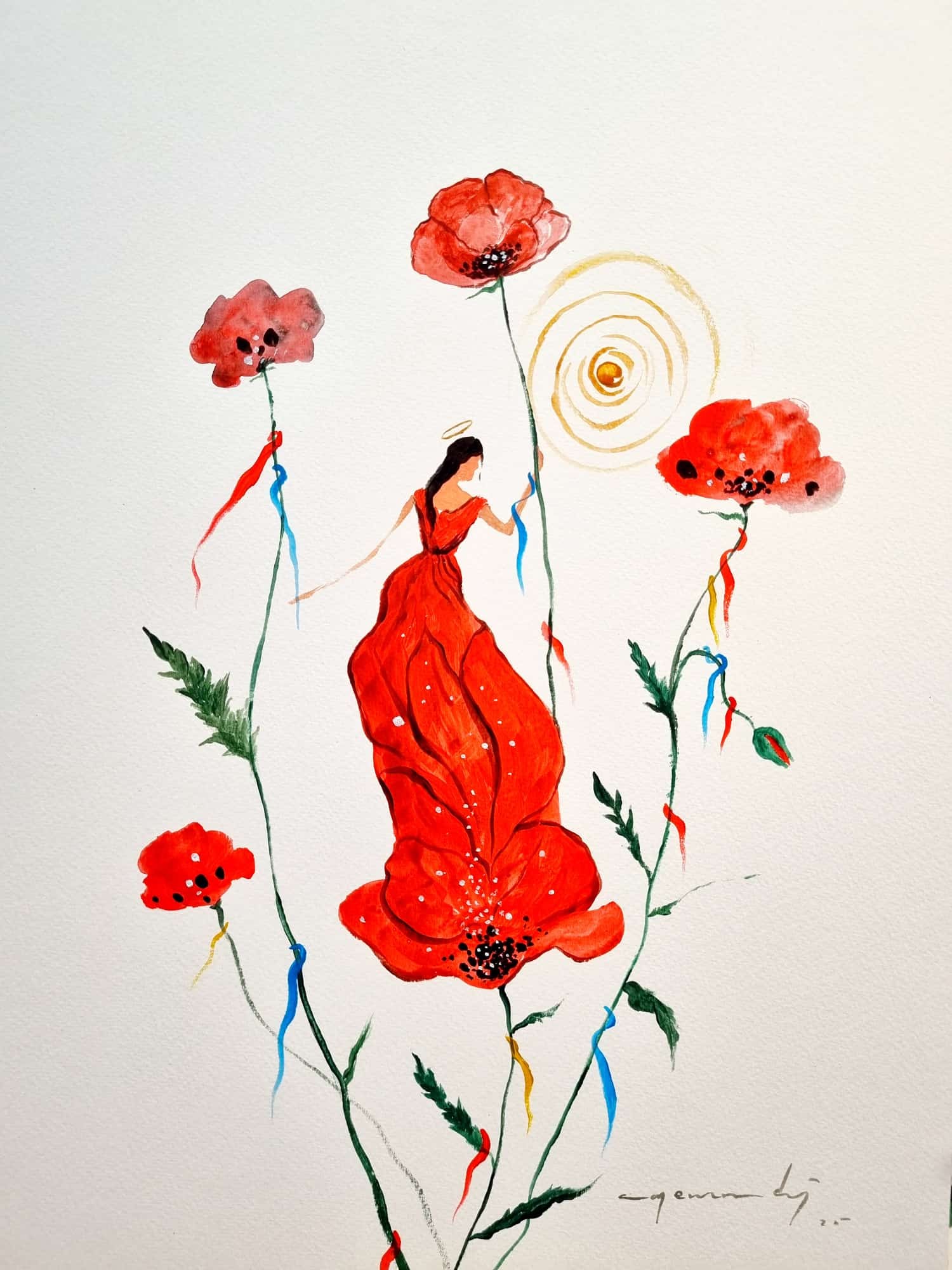 Can Emre Dağ | Karton üzerine akrilik | Güneş Saçan Kadınlar Serisi