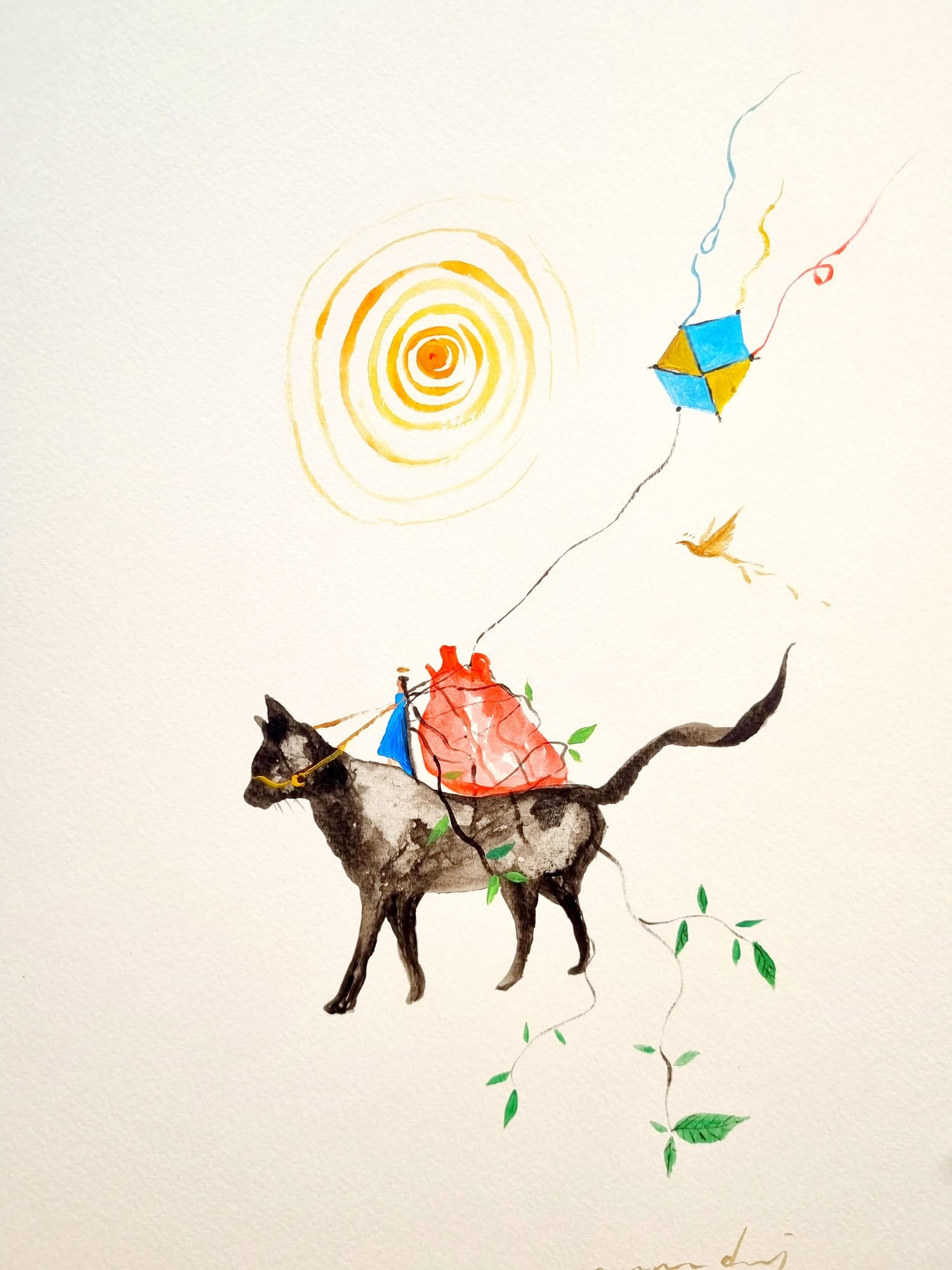 Can Emre Dağ | Karton üzerine akrilik | Güneş Saçan Kadınlar Serisi