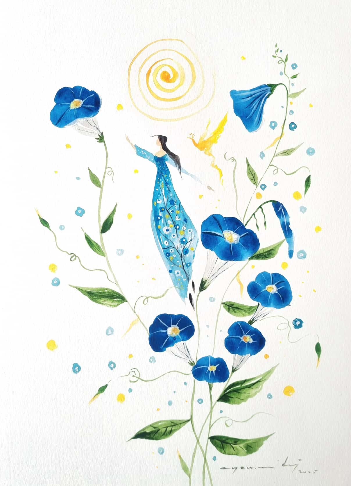 Can Emre Dağ | Karton üzerine akrilik | Güneş Saçan Kadınlar Serisi