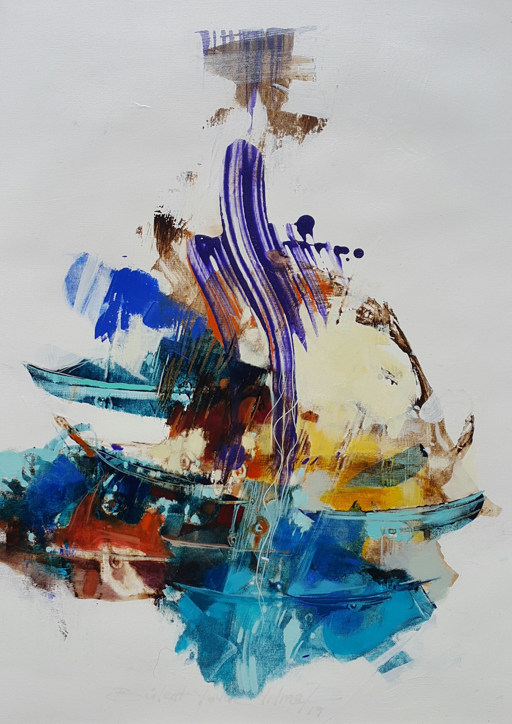 Bülent Yavuz Yılmaz | Kağıt üzerine yağlıboya | İsimsiz