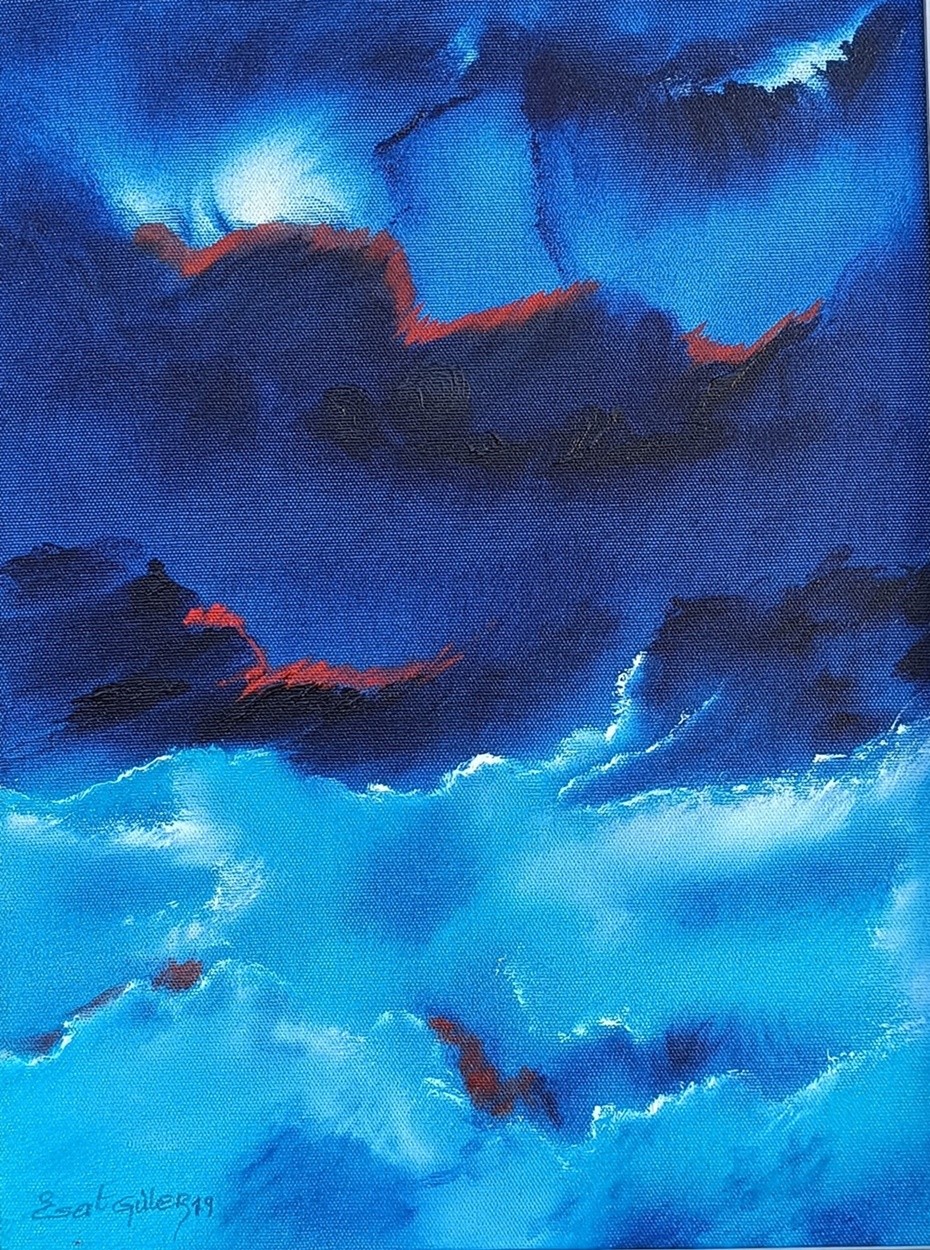 Esat Güler | Tuval üzerine yağlı boya | Her Şeyin Üstündeki Gökyüzü 