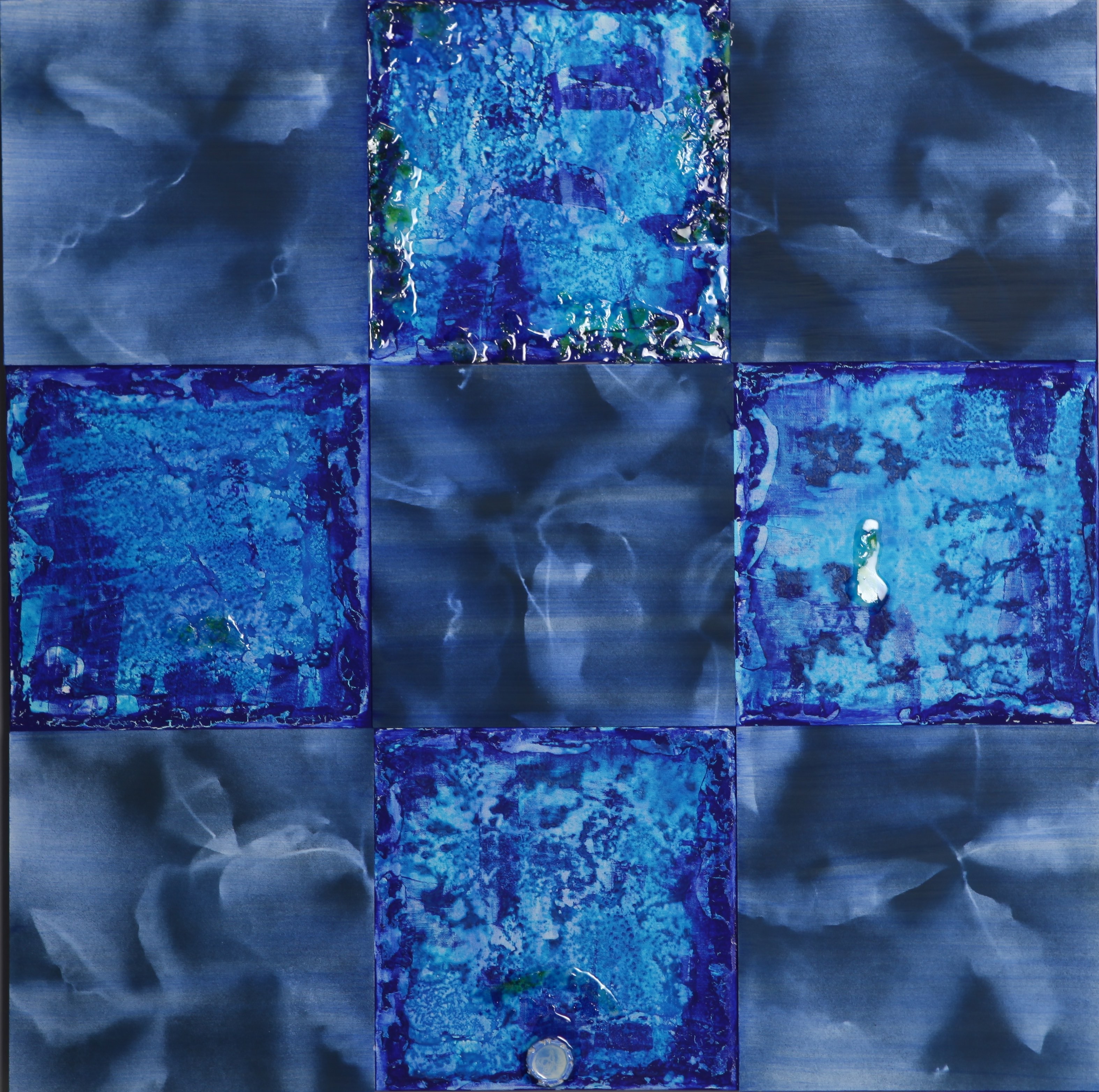 Alev Cınbarcı | Tuval üzerine karışık teknik | Fraktal Boyutlar