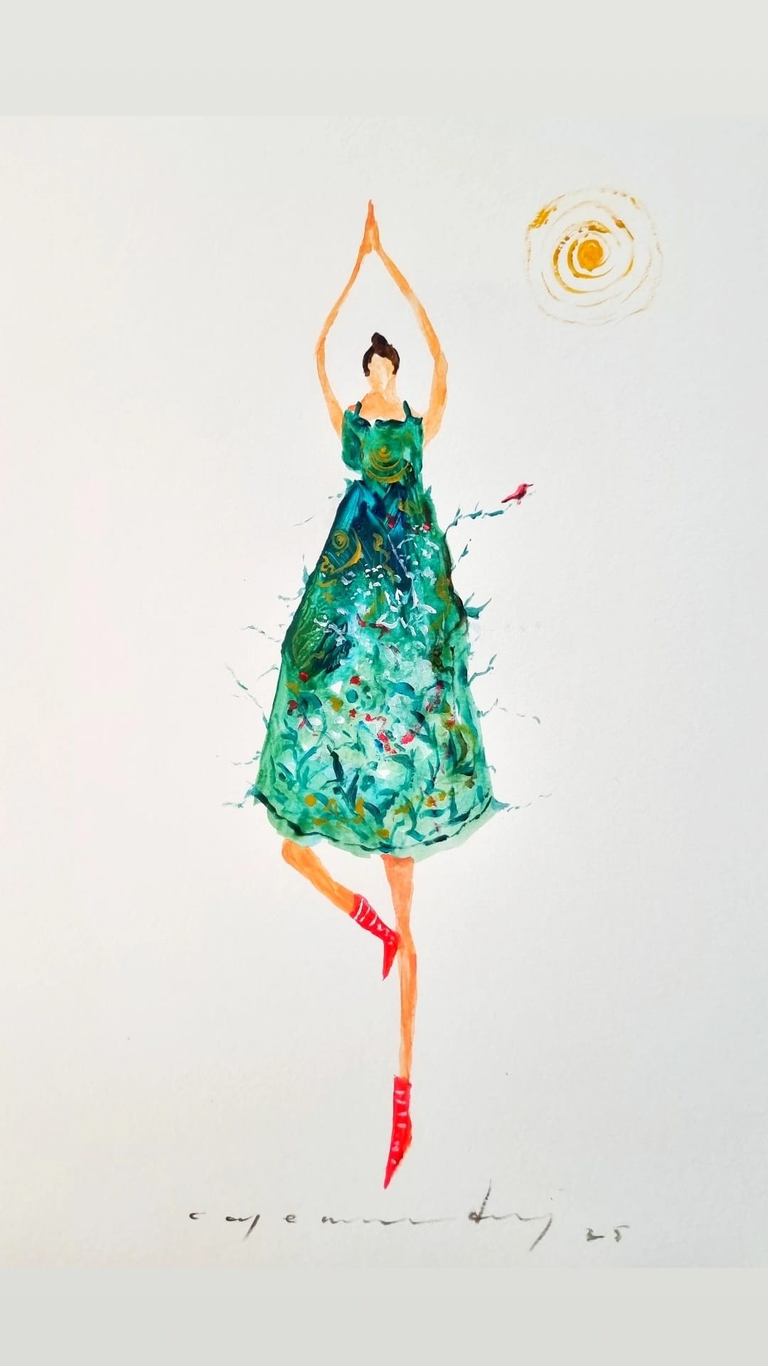 Can Emre Dağ | Karton üzerine akrilik | Güneş Saçan Kadınlar Serisi