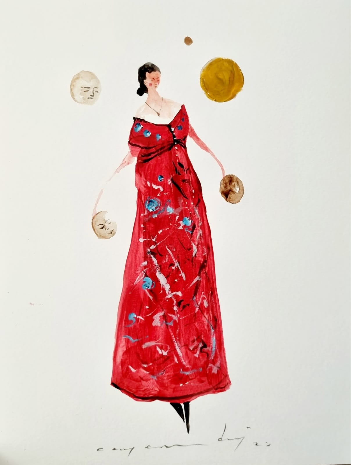 Can Emre Dağ | Karton üzerine akrilik | Güneş Saçan Kadınlar Serisi