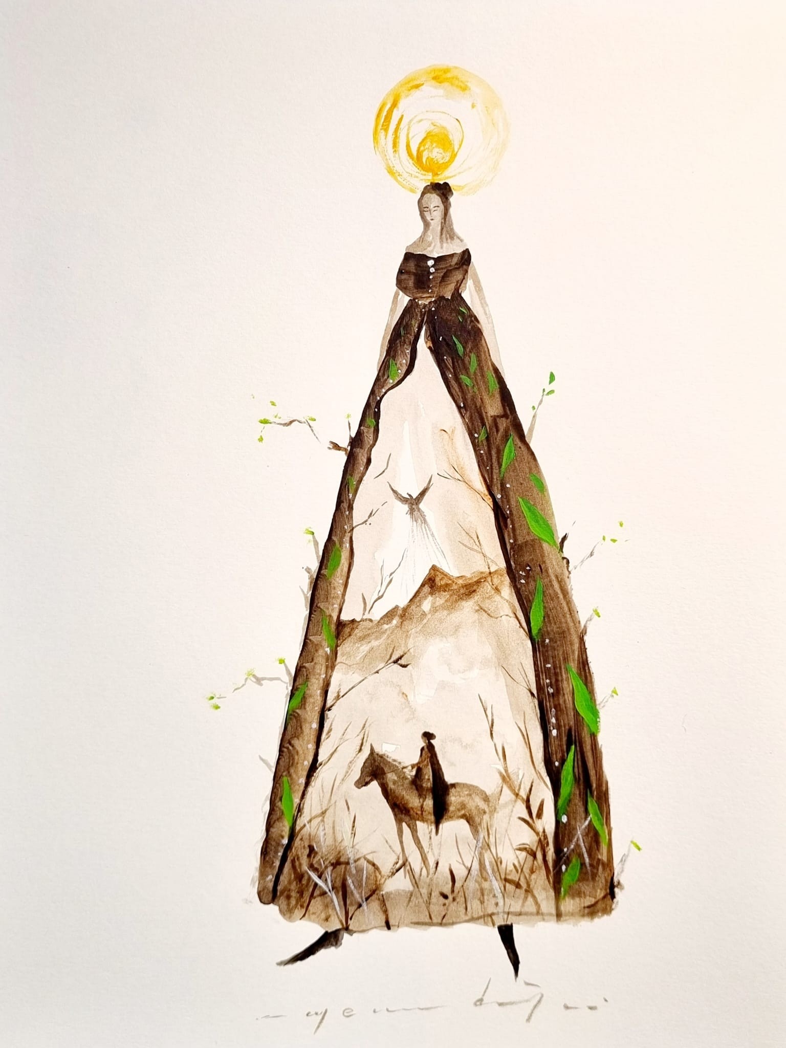 Can Emre Dağ | Karton üzerine akrilik | Güneş Saçan Kadınlar Serisi