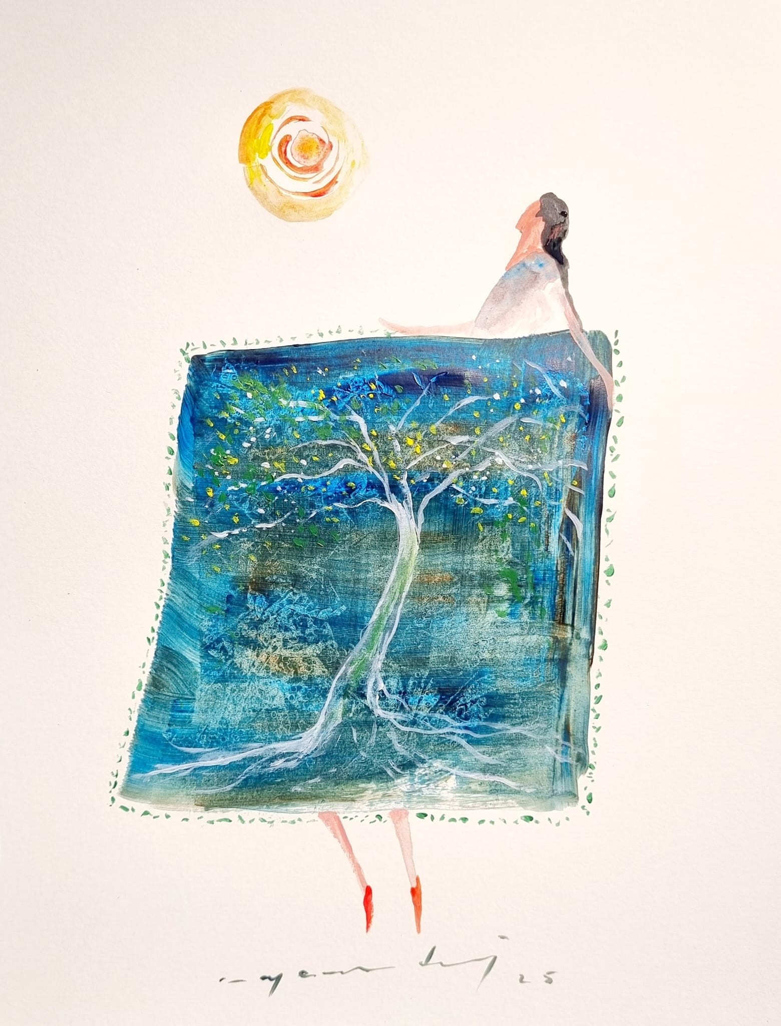 Can Emre Dağ | Karton üzerine akrilik | Güneş Saçan Kadınlar Serisi