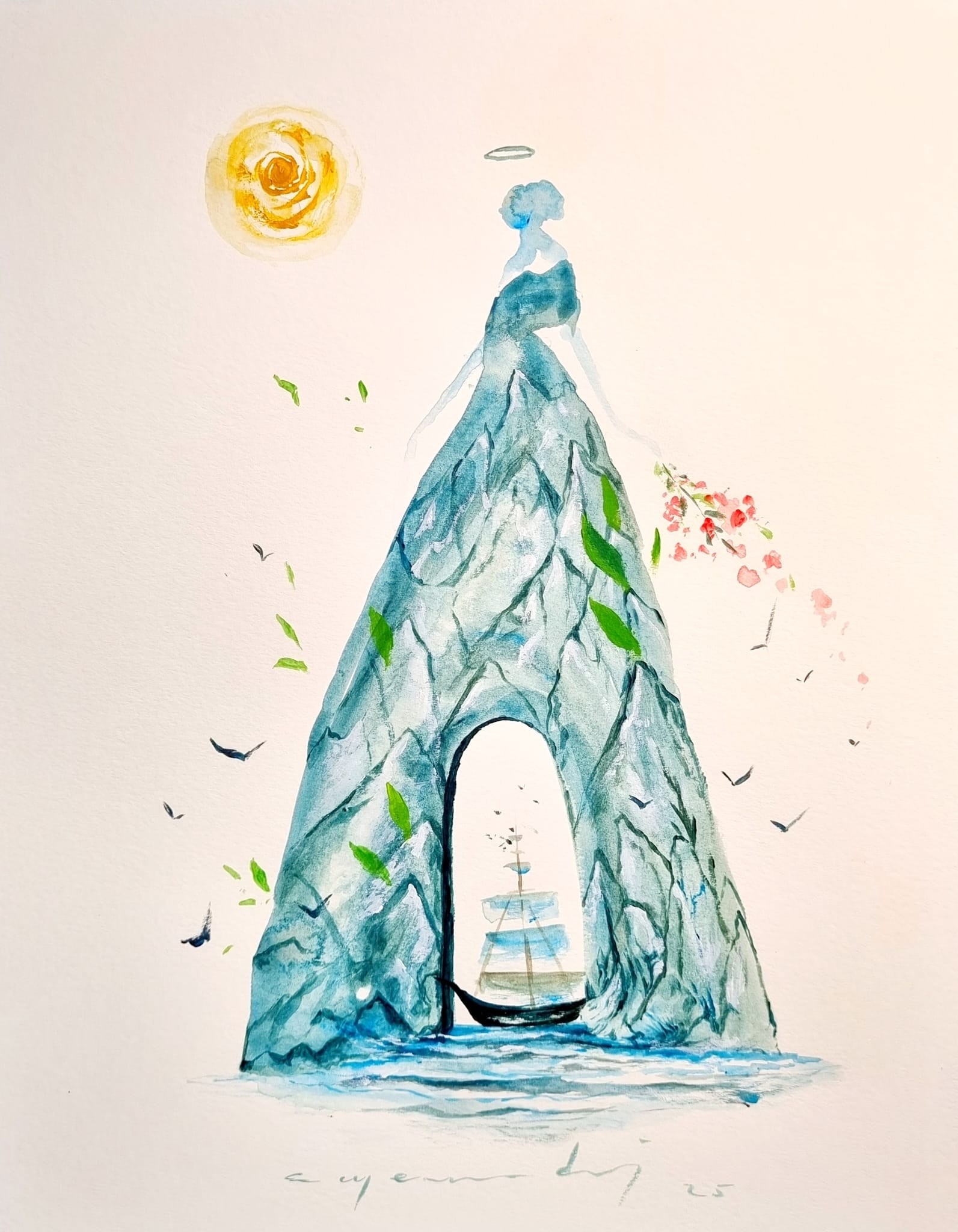 Can Emre Dağ | Karton üzerine akrilik | Güneş Saçan Kadınlar Serisi