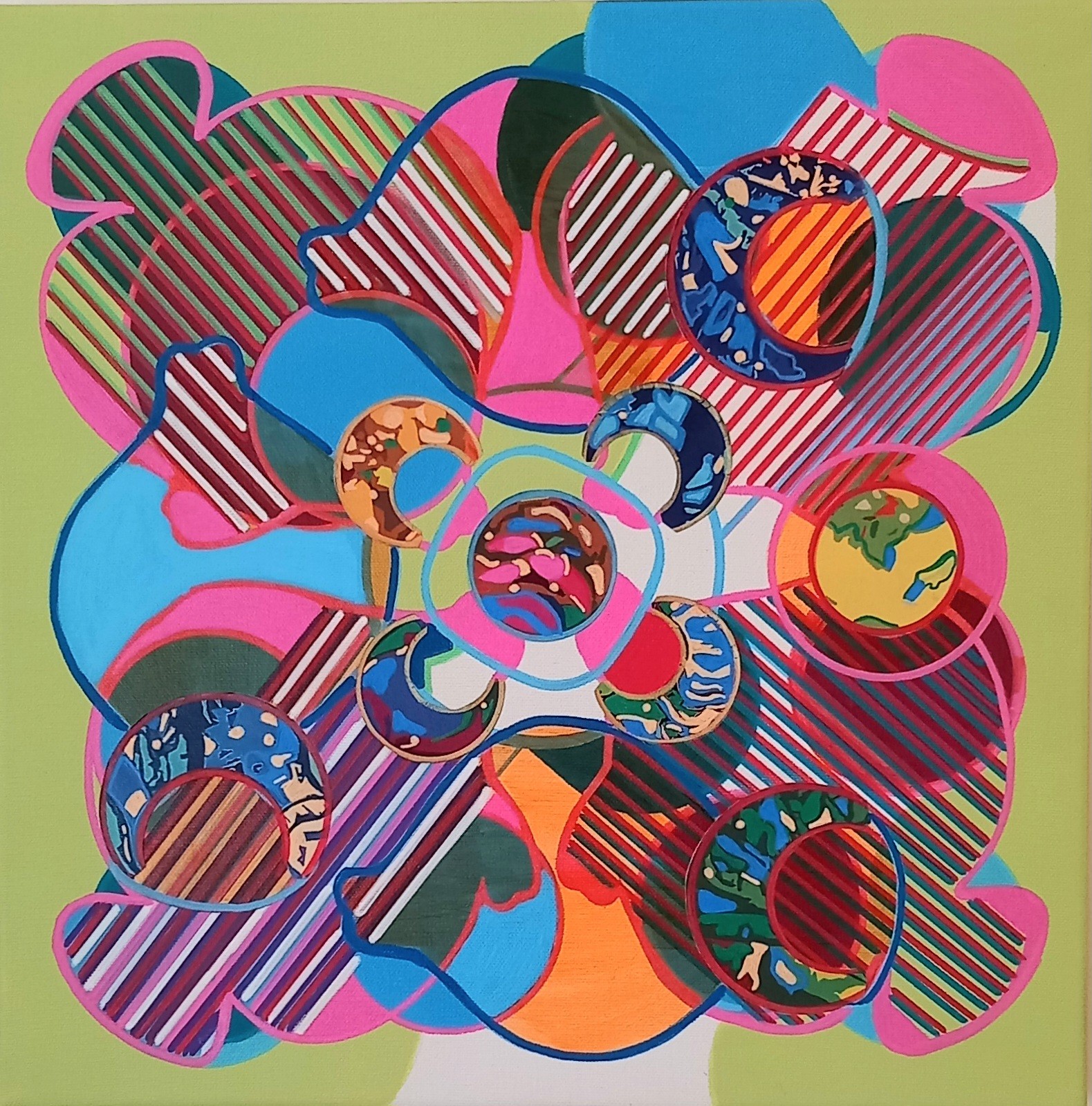 Defne Yasak | Tuval üzerine karışık teknik | Balıklar I