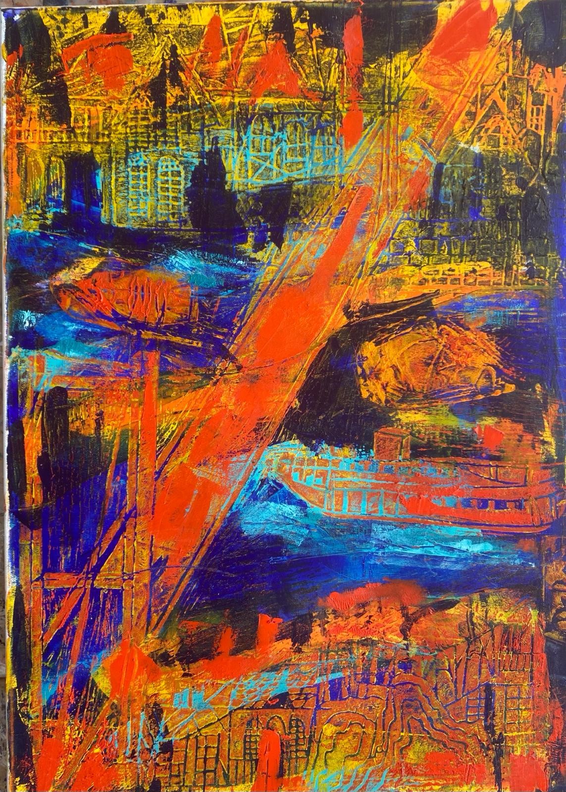 Meltem Akkaya | Tuval üzerine karışık teknik | Yapıbozum Serisi II