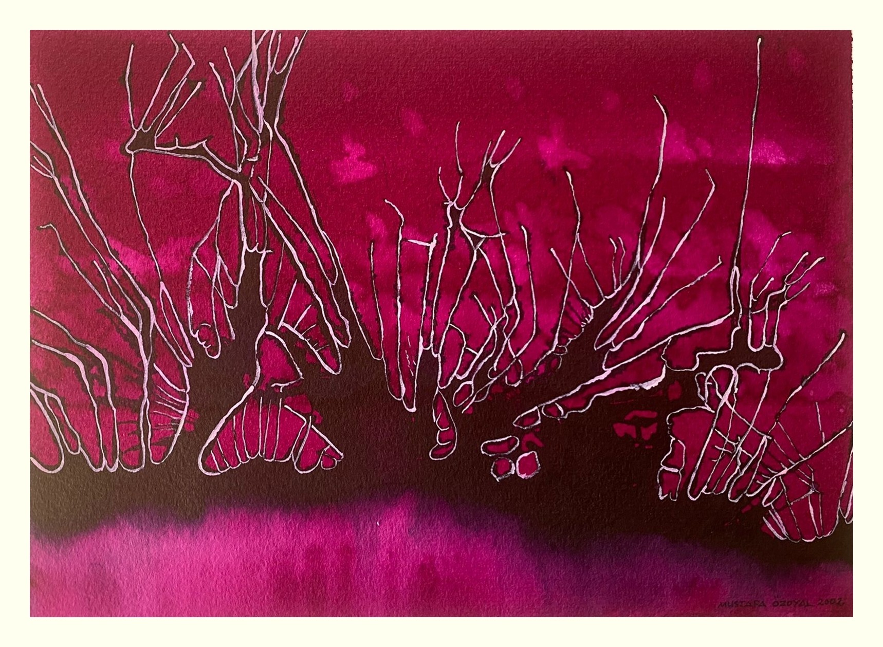 Mustafa Özoyal | Kağıt üzerine sulu boya | İsimsiz