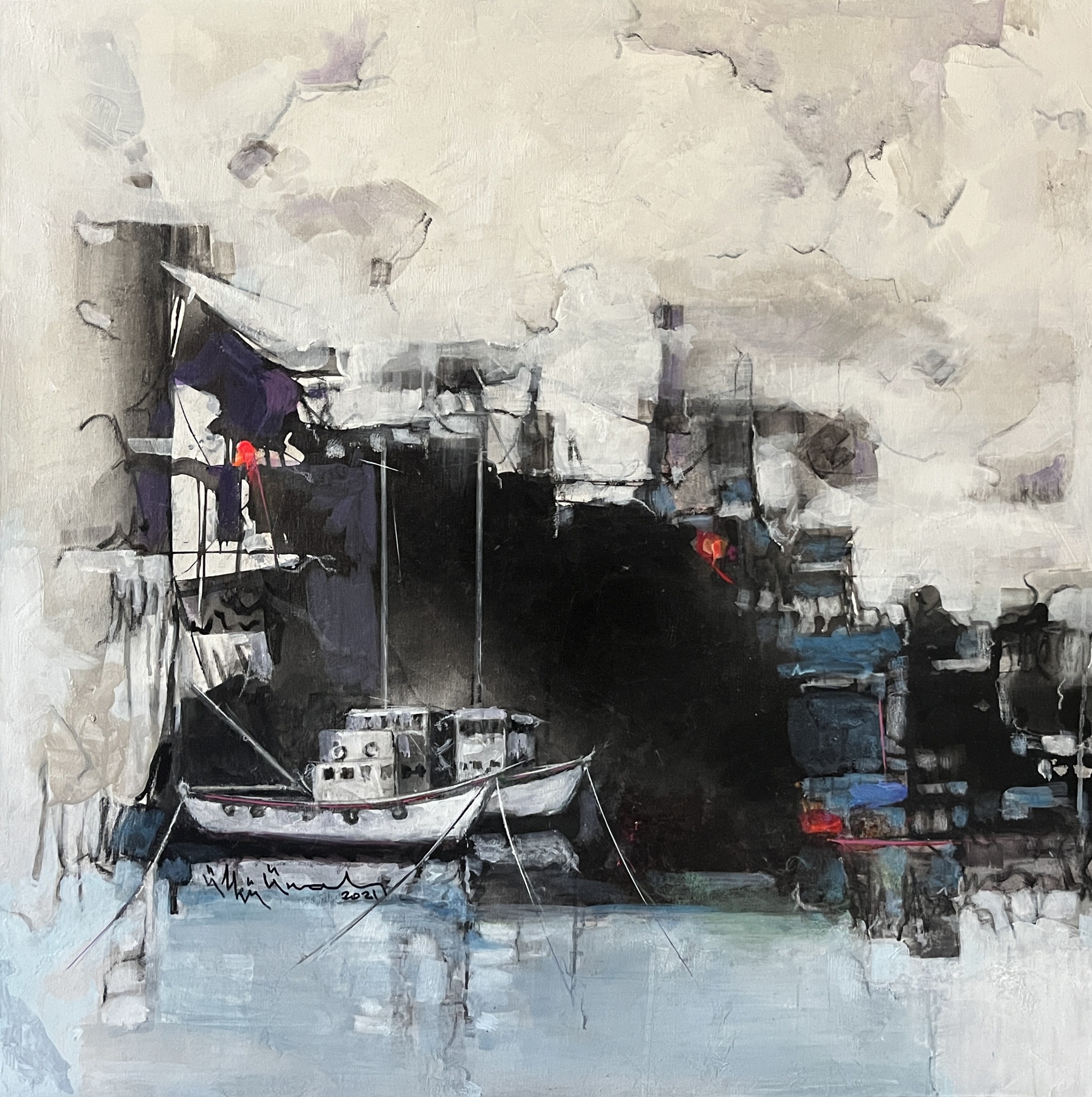 Ülkü Ünal | Tuval üzerine karışık teknik | İsimsiz