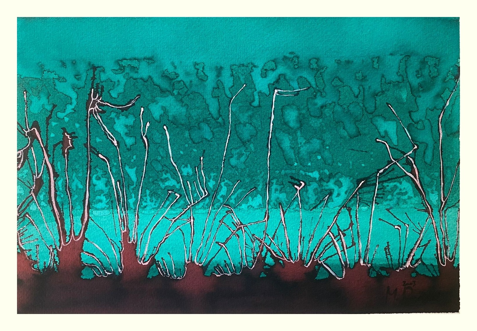 Mustafa Özoyal | Kağıt üzerine sulu boya | İsimsiz