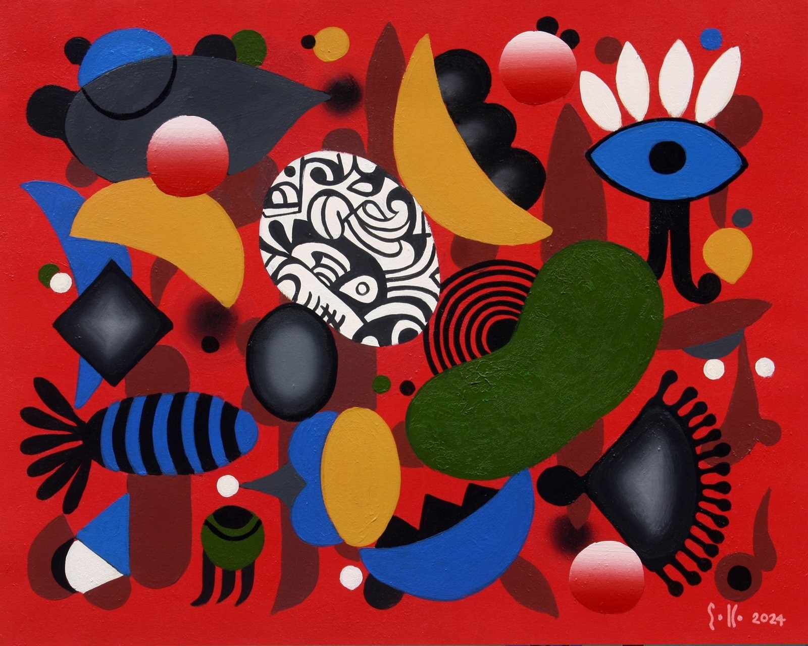 Şükrü Karakuş | Kağıt üzerine akrilik | Seyr-i Alem