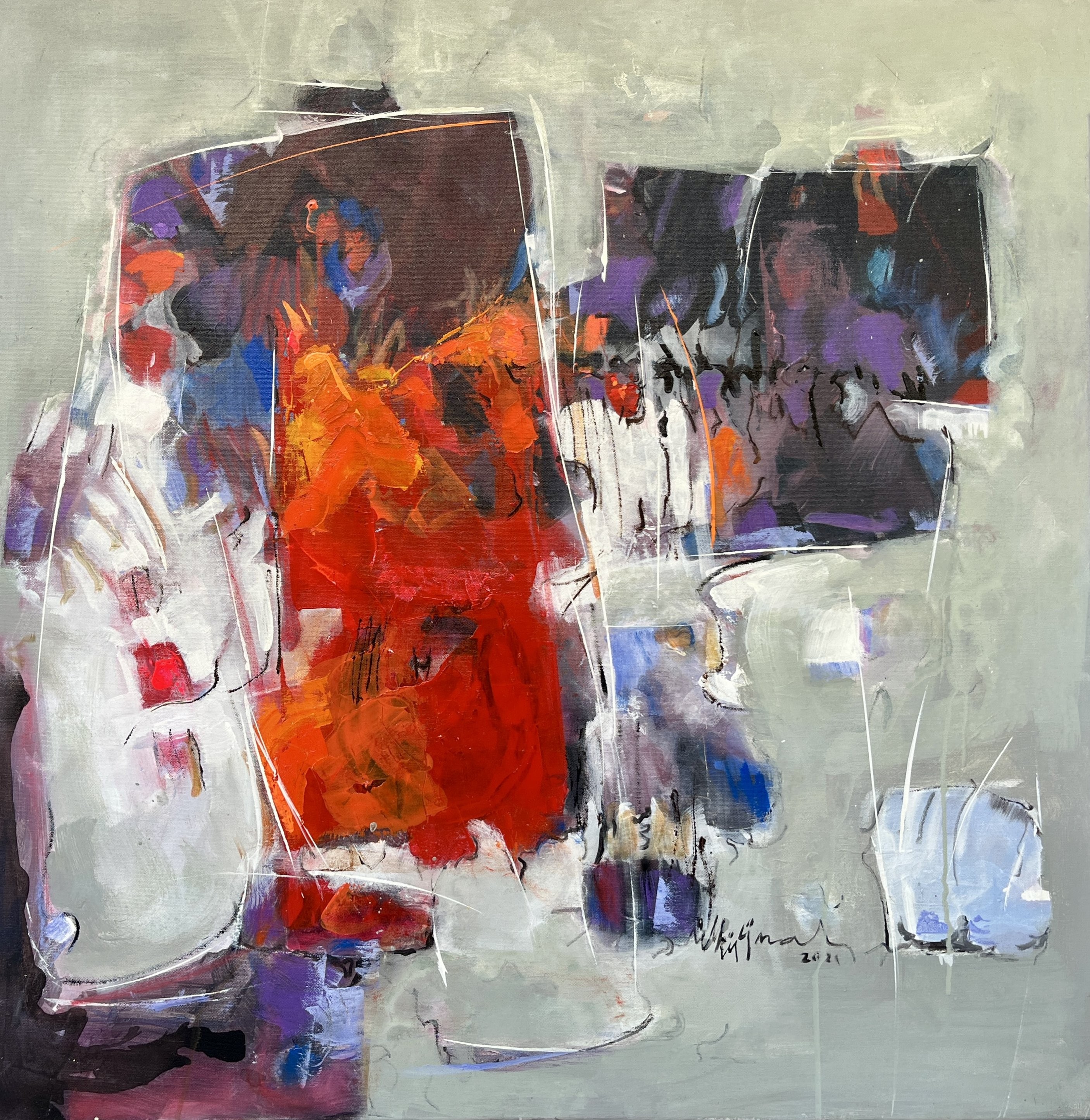 Ülkü Ünal | Tuval üzerine karışık teknik | İsimsiz