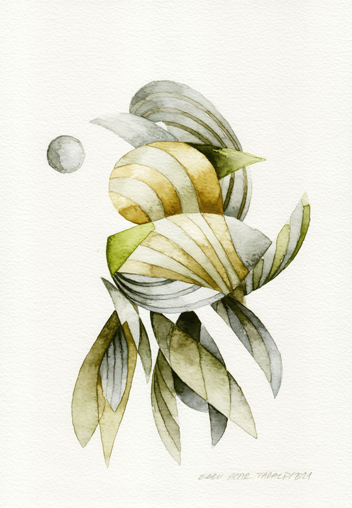 Ebru Acar Taralp | Kağıt üzerine suluboya | Deniz Altında Yaşam 4