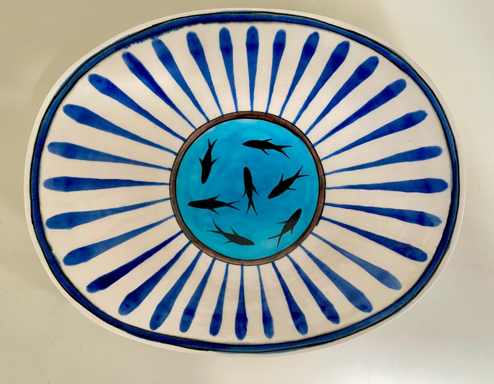 Adil Can | Seramik Servis Tabağı | Balıklı Seri