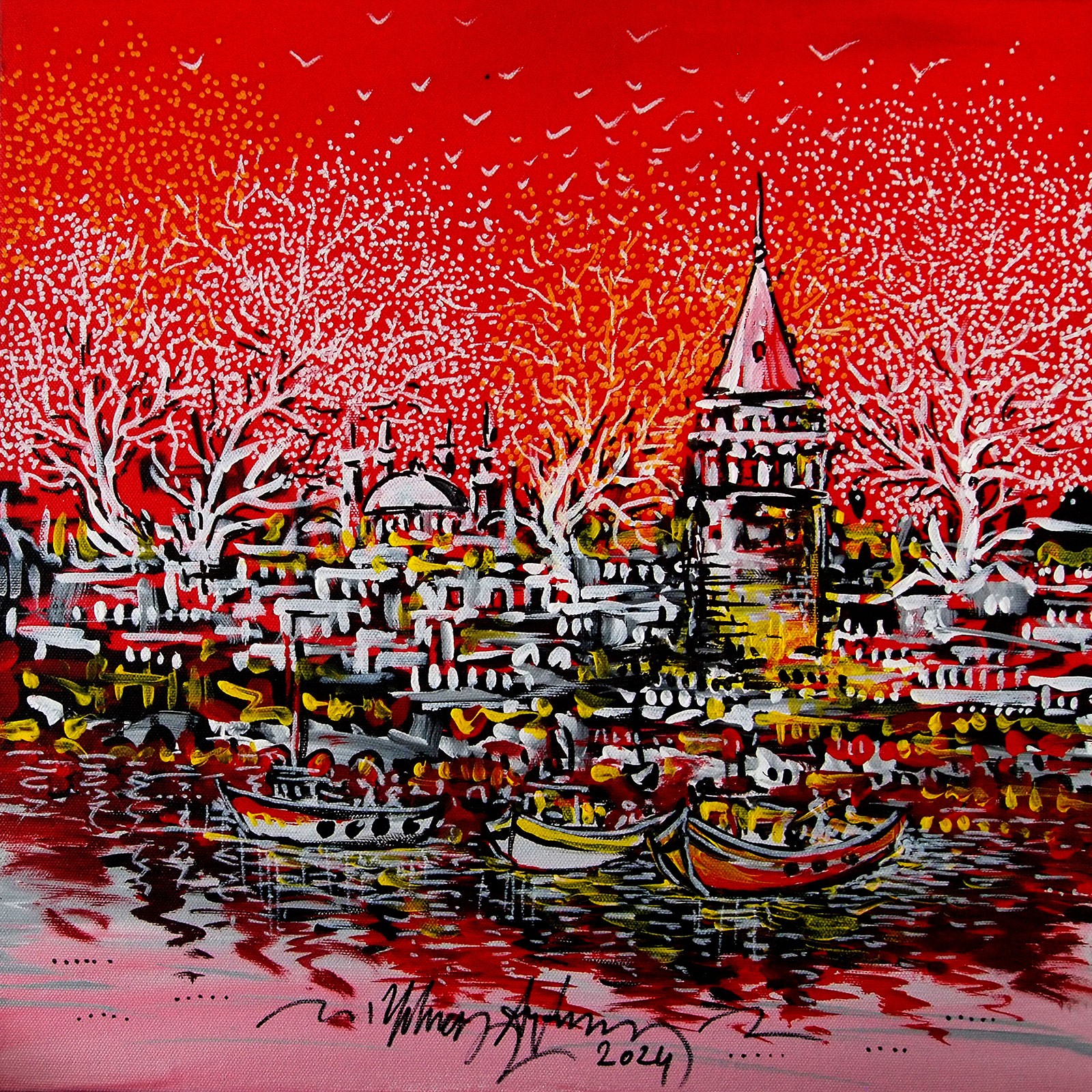 Yılmaz Aydın | Tuval üzerine akrilik | Galata Serisi XI