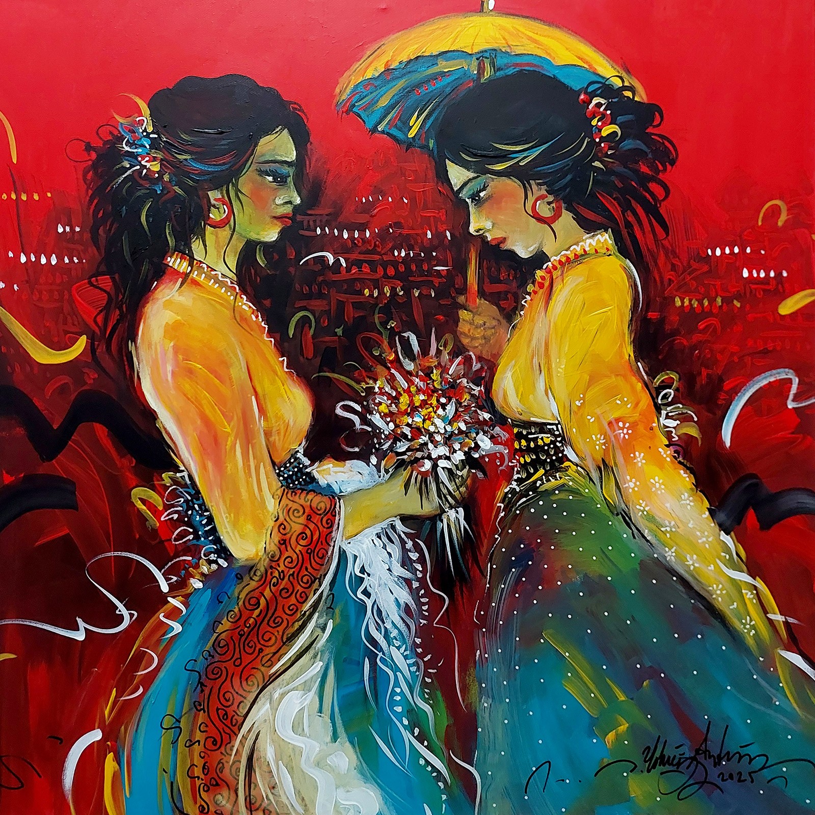 Yılmaz Aydın | Tuval üzerine akrilik | İkizler