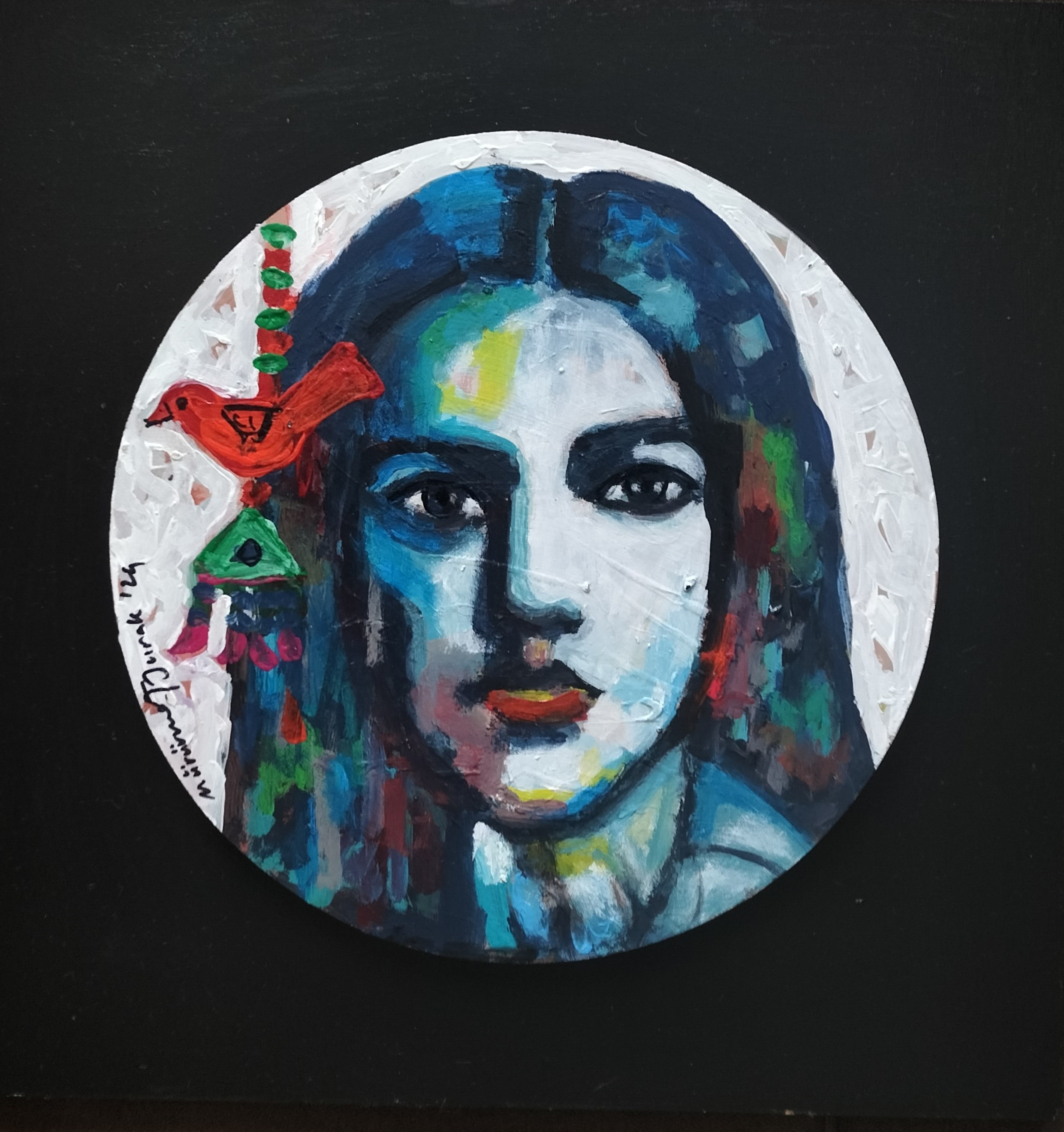 Mürüvvet Durak | Ahşap üzerine akrilik | Portre