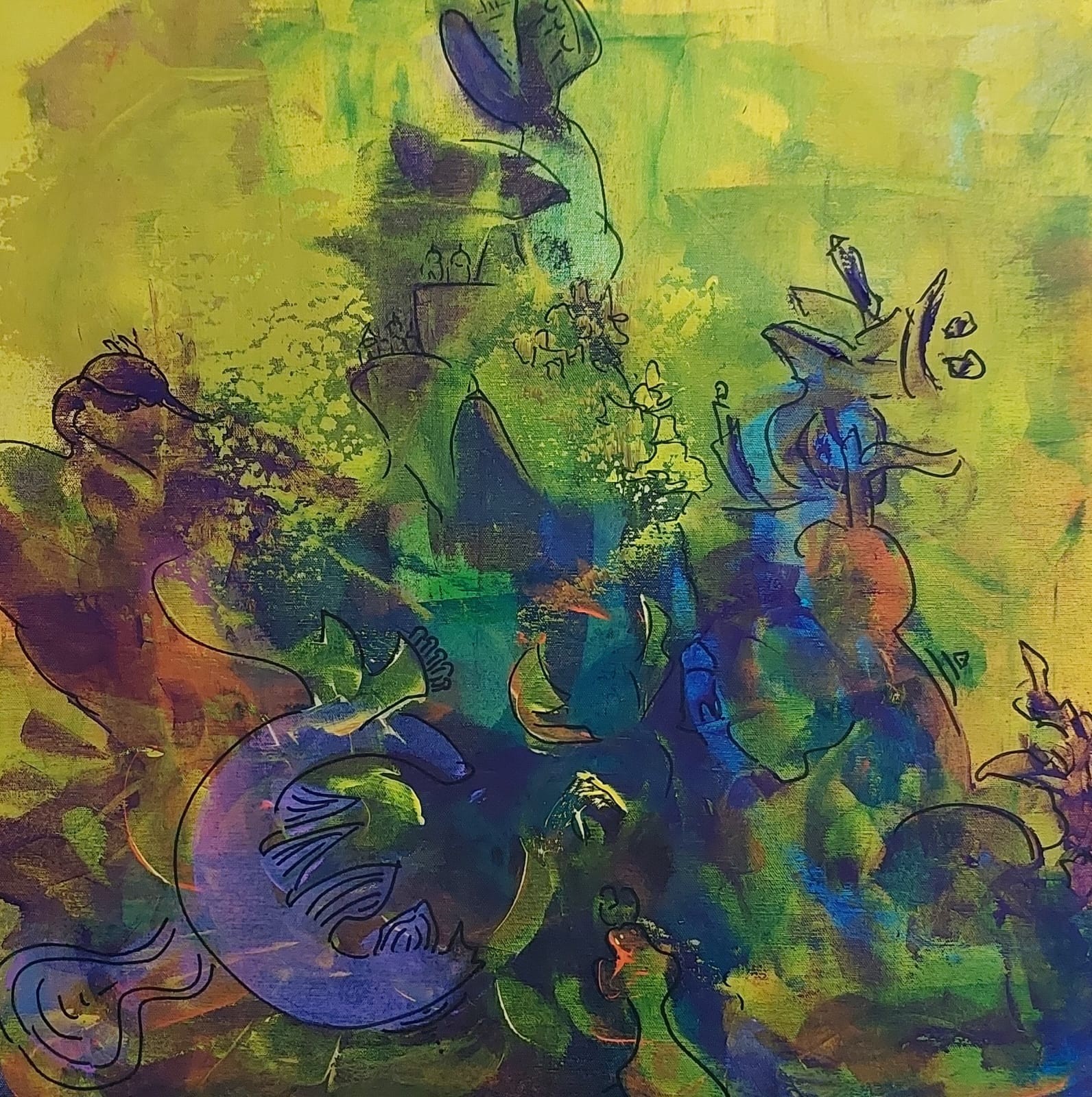 Pınar Akbaba | Tuval üzerine akrilik | İsimsiz