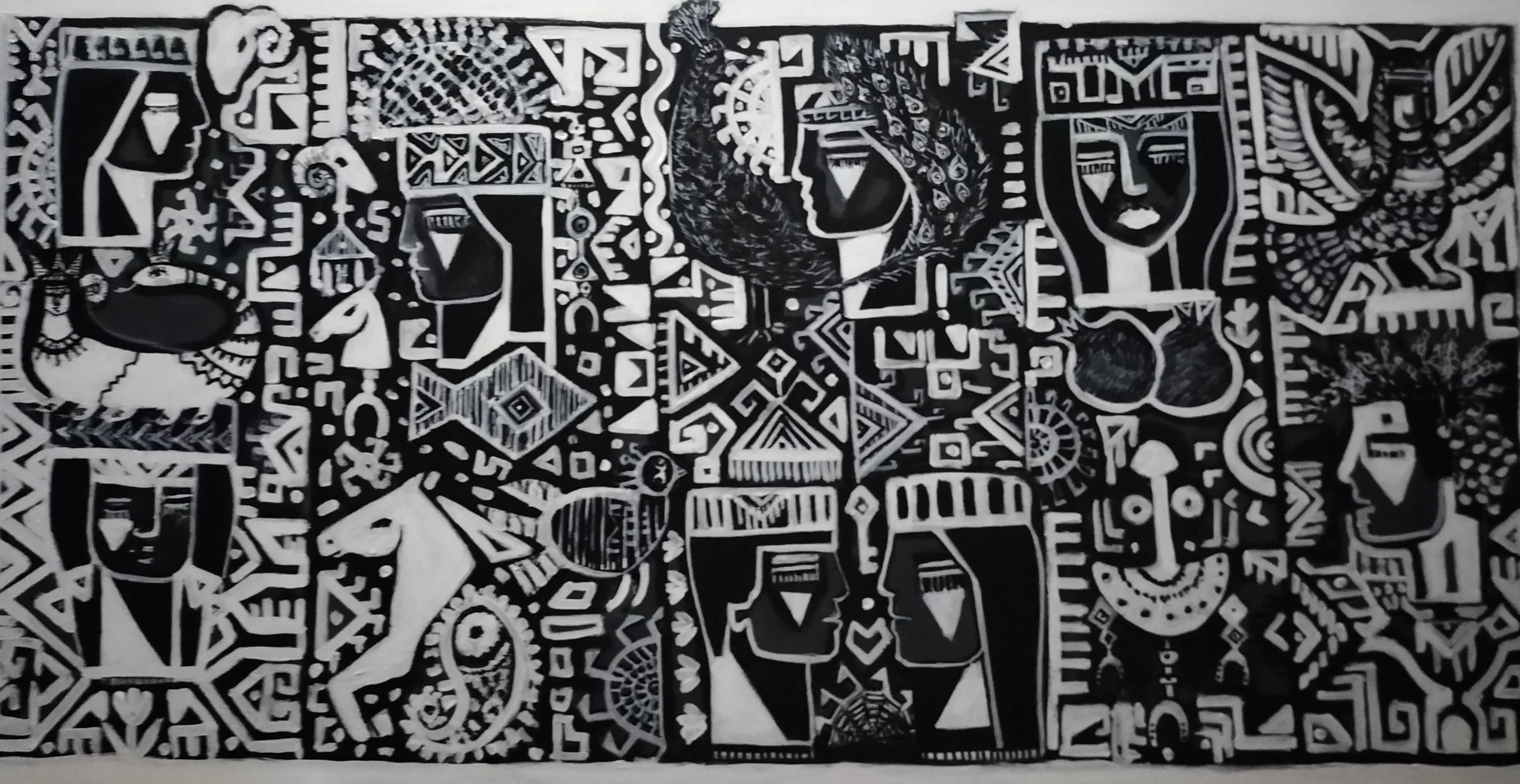 Mürüvvet Durak | Tuval üzerine akrilik | Sembolik Kesitler  Serisi