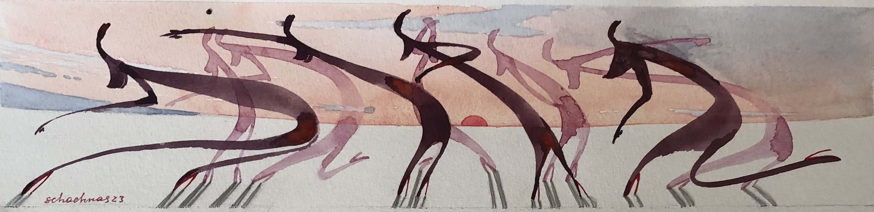 Shahnaz Aghayeva | Kağıt üzerine sulu boya | Kafa Karışıklığı I