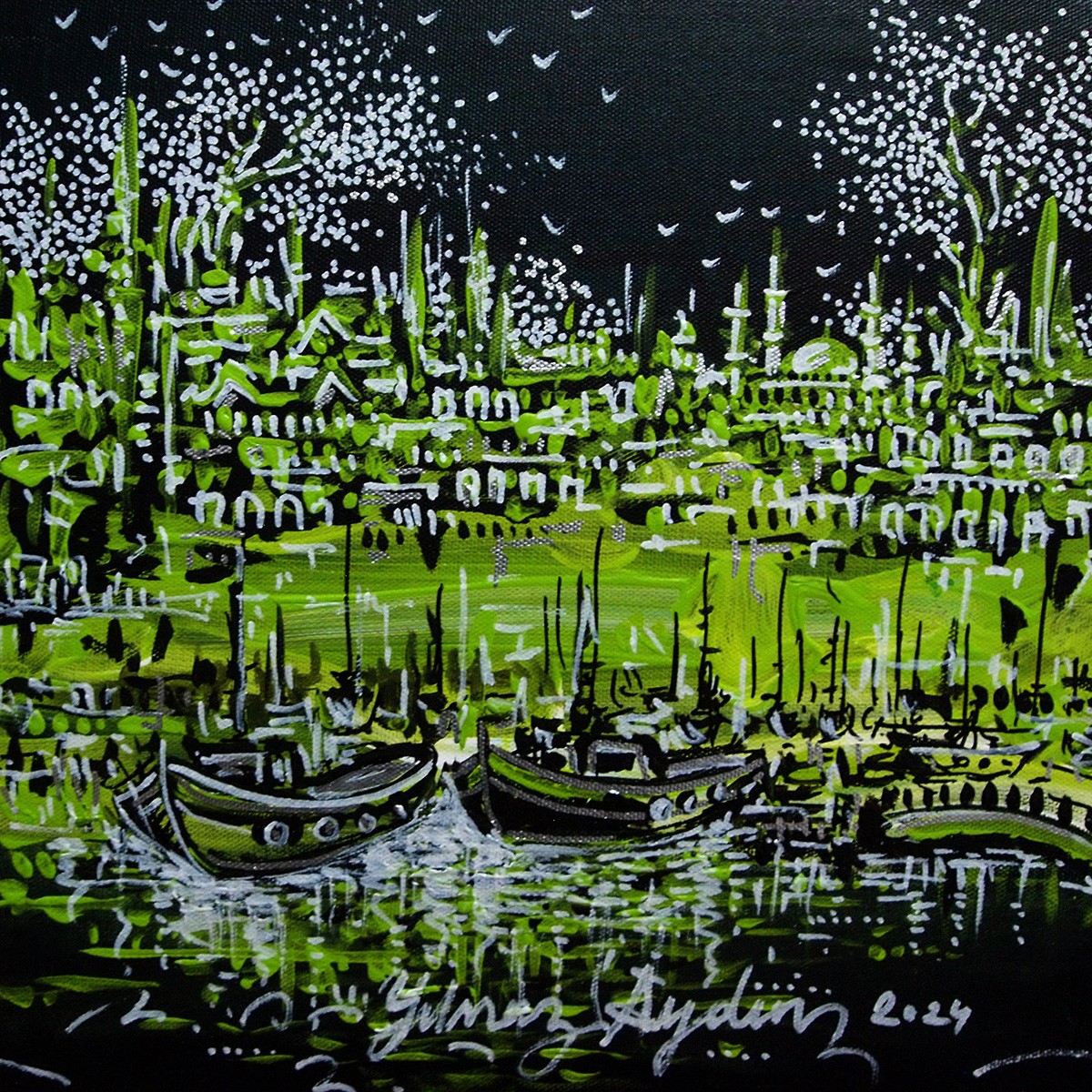 Yılmaz Aydın | Tuval üzerine akrilik | İstanbul Serisi VII