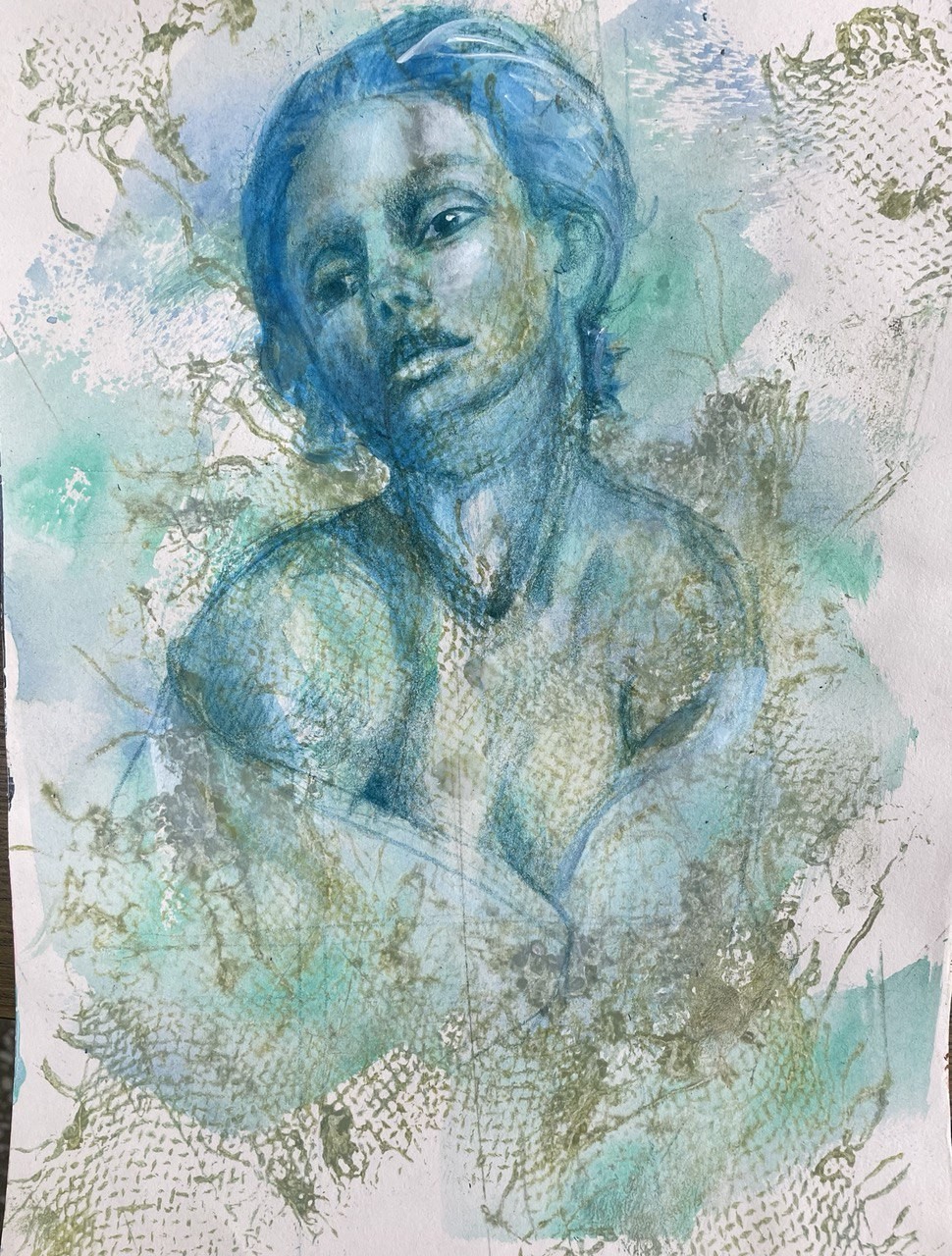 Dilek Hasra | Kağıt üzerine akrilik | Cam Kırıkları