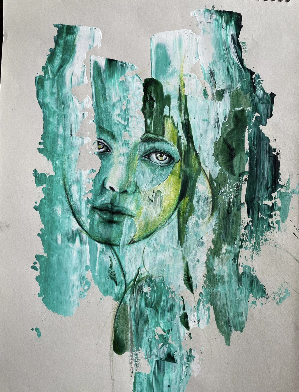 Dilek Hasra | Kağıt üzerine akrilik | Cam Kırıkları