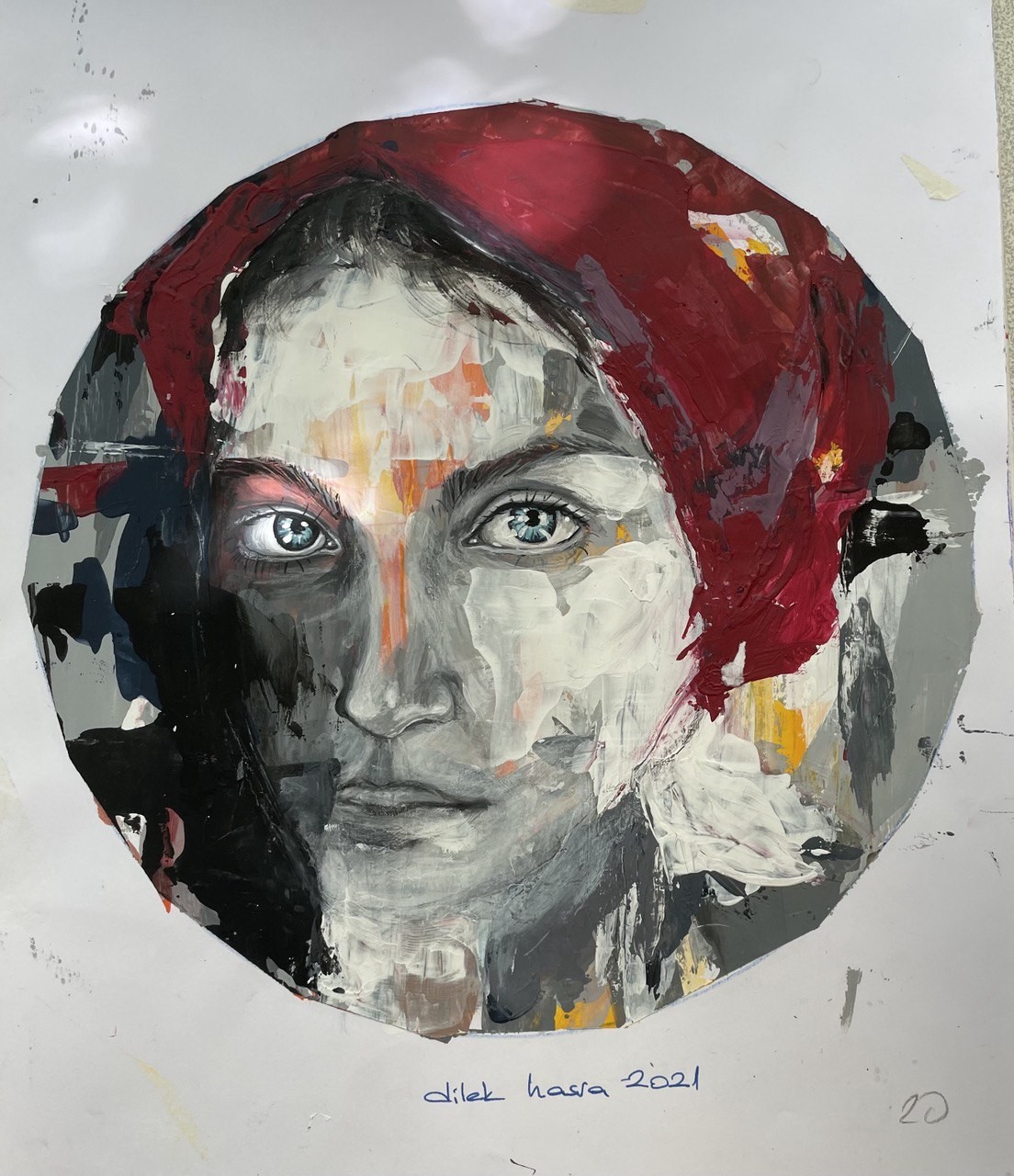 Dilek Hasra | Kağıt üzerine akrilik | Cam Kırıkları