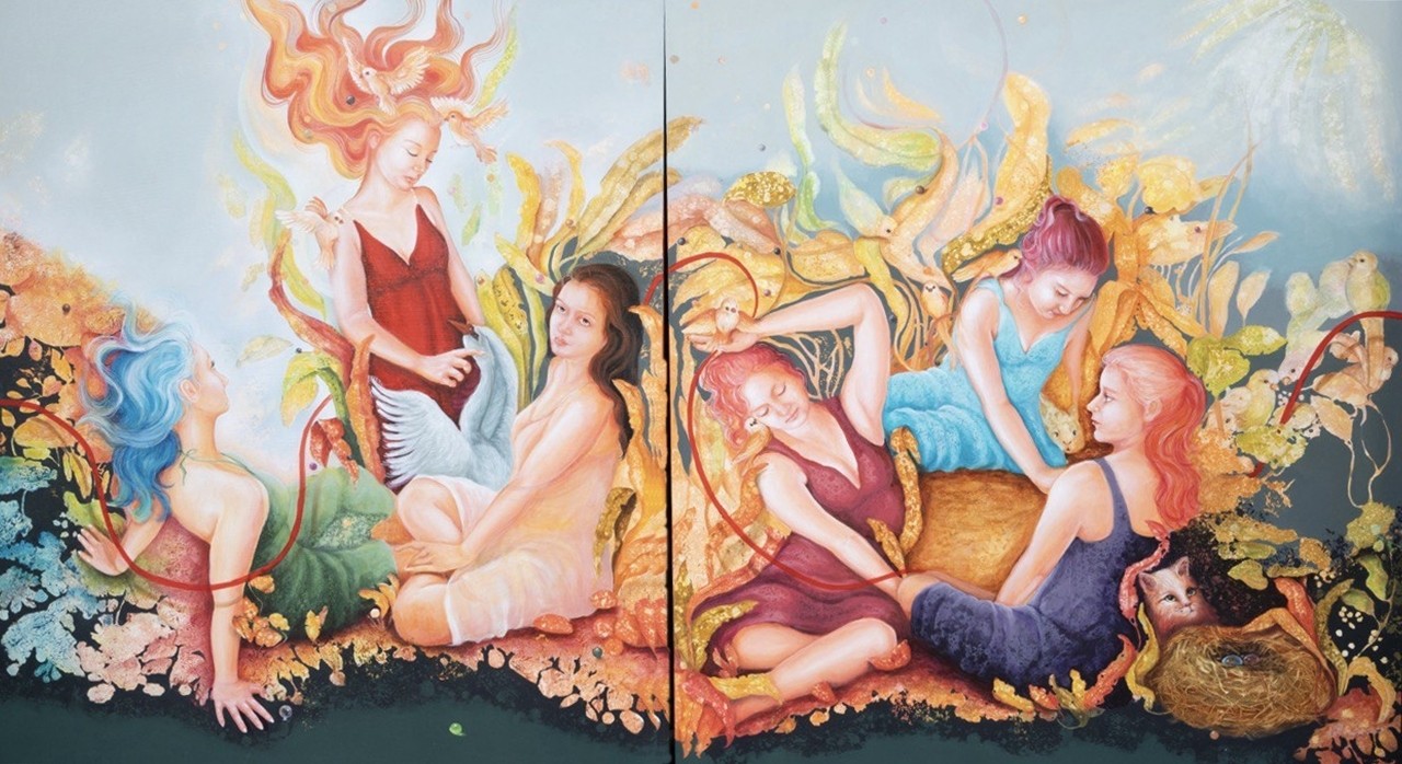 Dilek Hasra | Tuval üzerine akrilik | Ormanın Ruhları