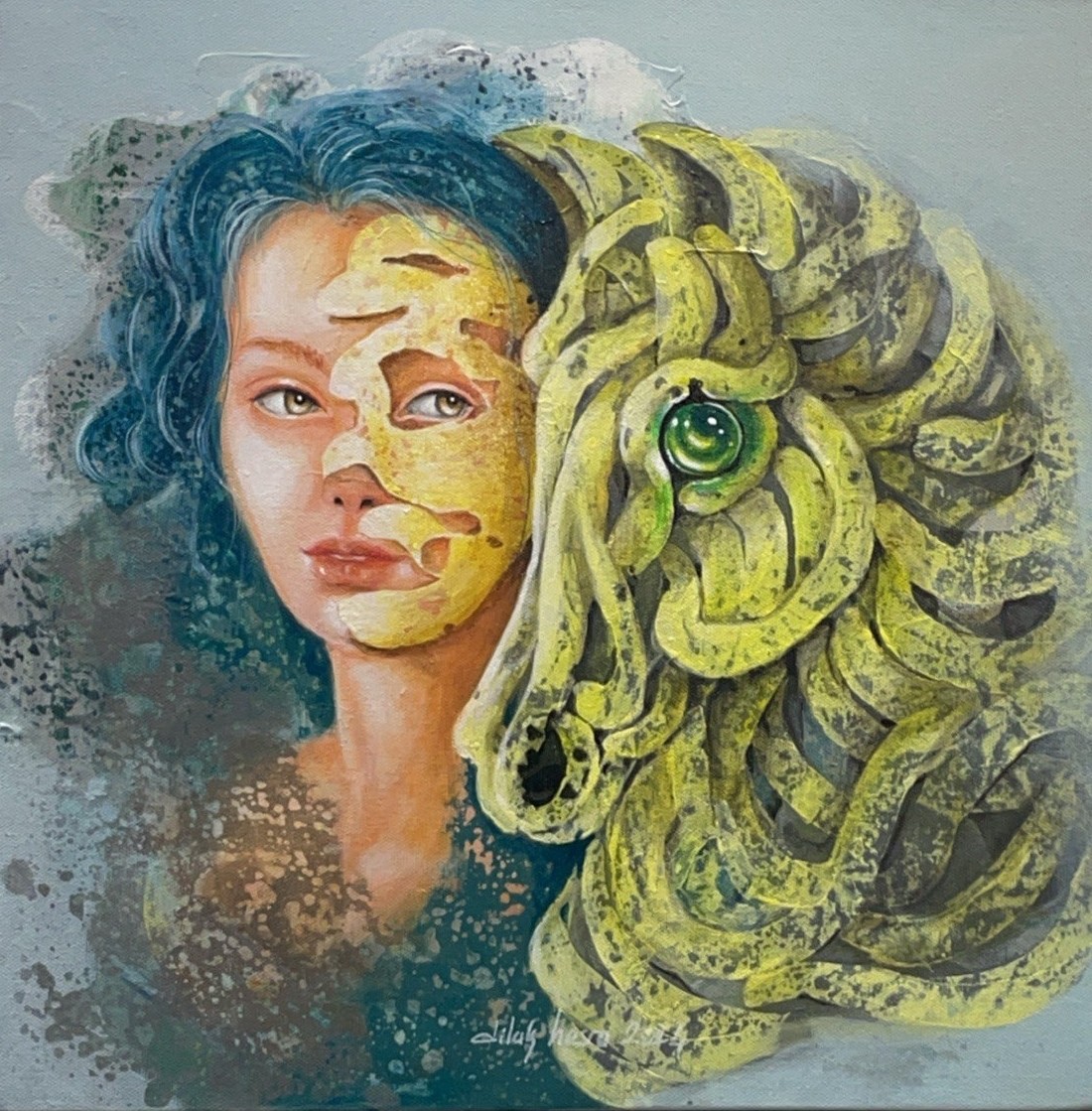 Dilek Hasra | Tuval üzerine akrilik | Karşılıksız Sevgi