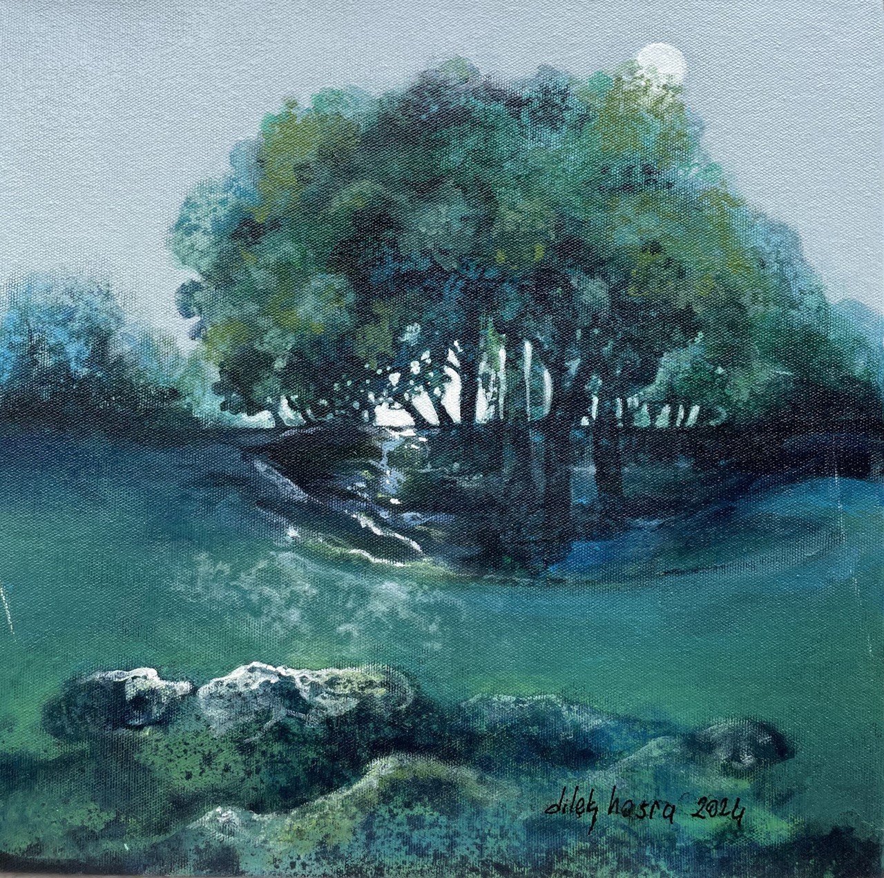 Dilek Hasra | Tuval üzerine akrilik | Ay Işığında