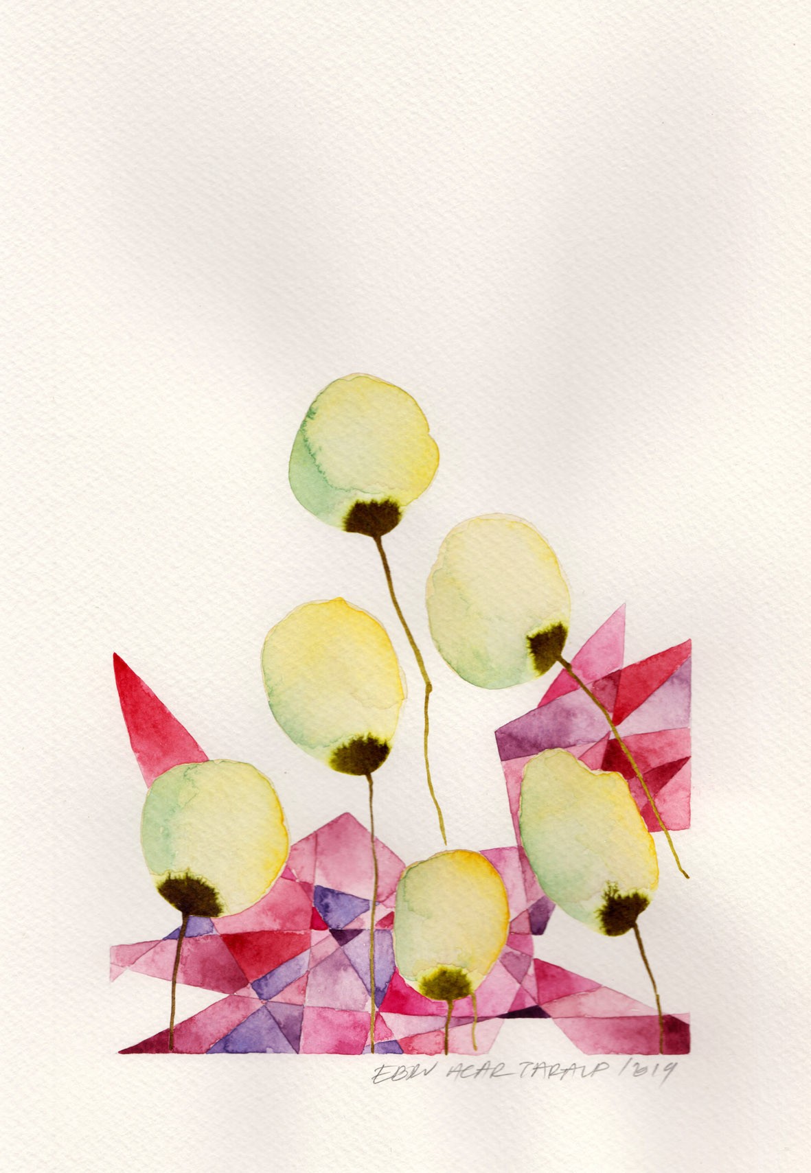 Ebru Acar Taralp | Kağıt üzerine suluboya | Pembe Orman