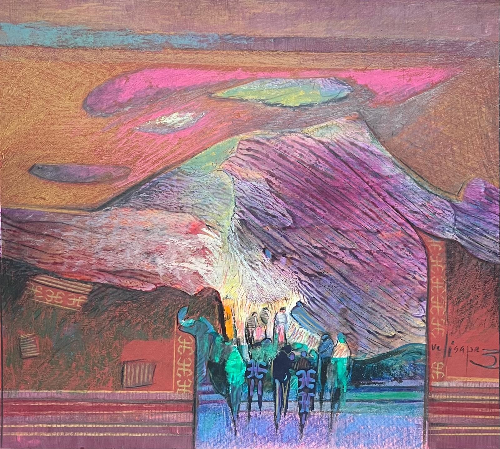 Veli Sapaz | Kağıt üzerine yağlı boya | İsimsiz