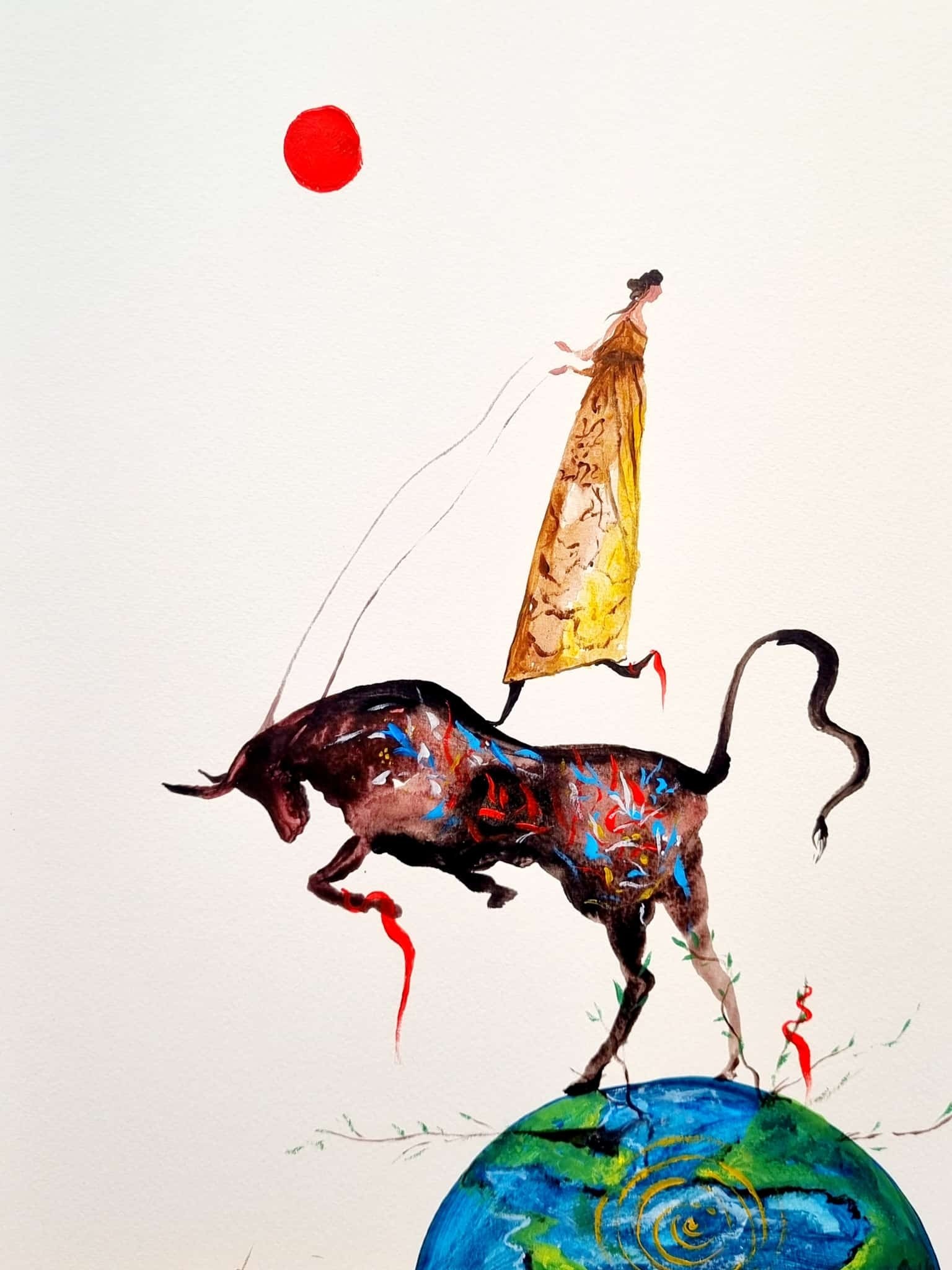 Can Emre Dağ | Karton üzerine akrilik | Güneş Saçan Kadınlar Serisi