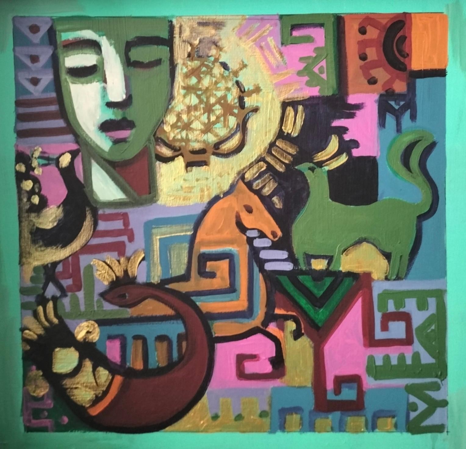 Mürüvvet Durak | Tuval üzerine akrilik | Sembolik Kesitler  Serisi