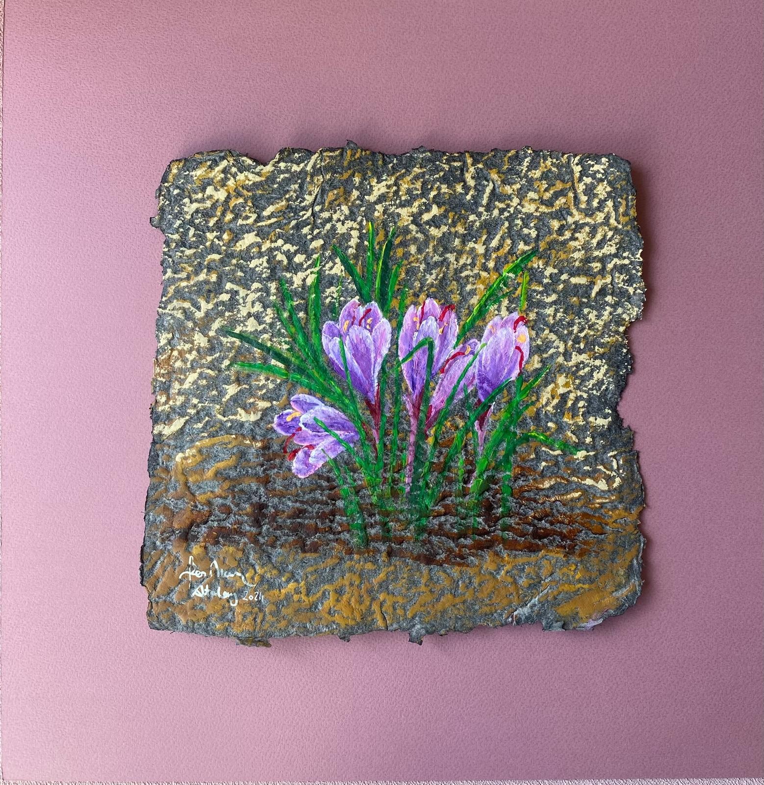 Ferhan Atalay | Kağıt üzerine akrilik | Safran Çiçeği