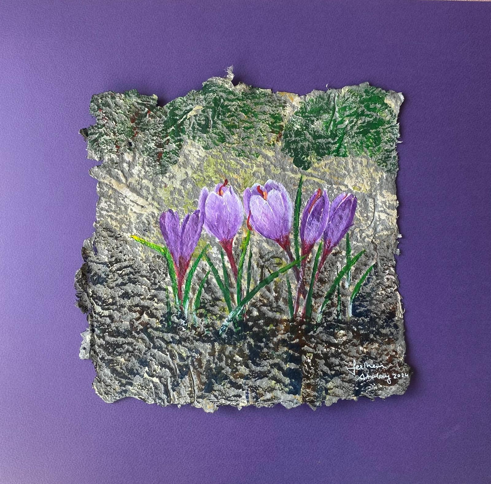 Ferhan Atalay | Kağıt üzerine akrilik | Safran Çiçeği